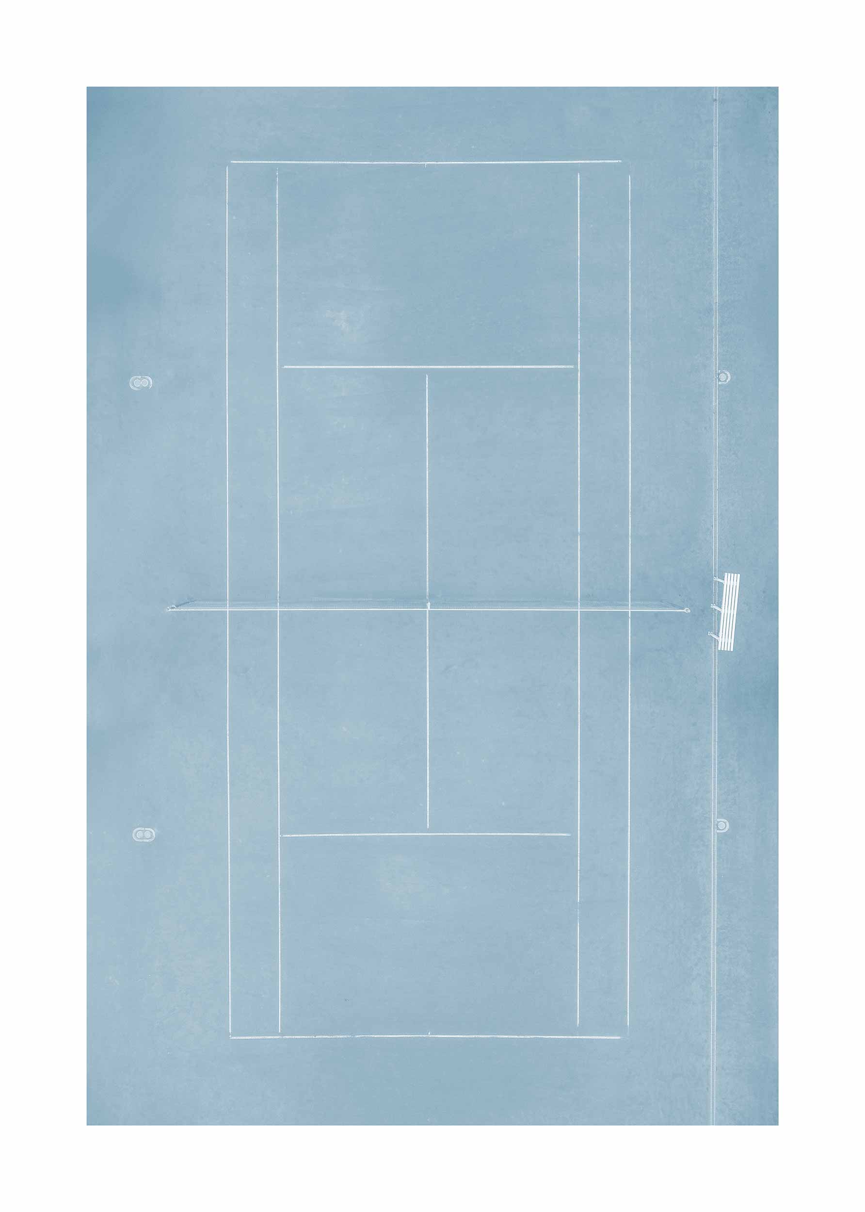 Tennis Court Poster - Abstract geometric illustration (21x30 cm)