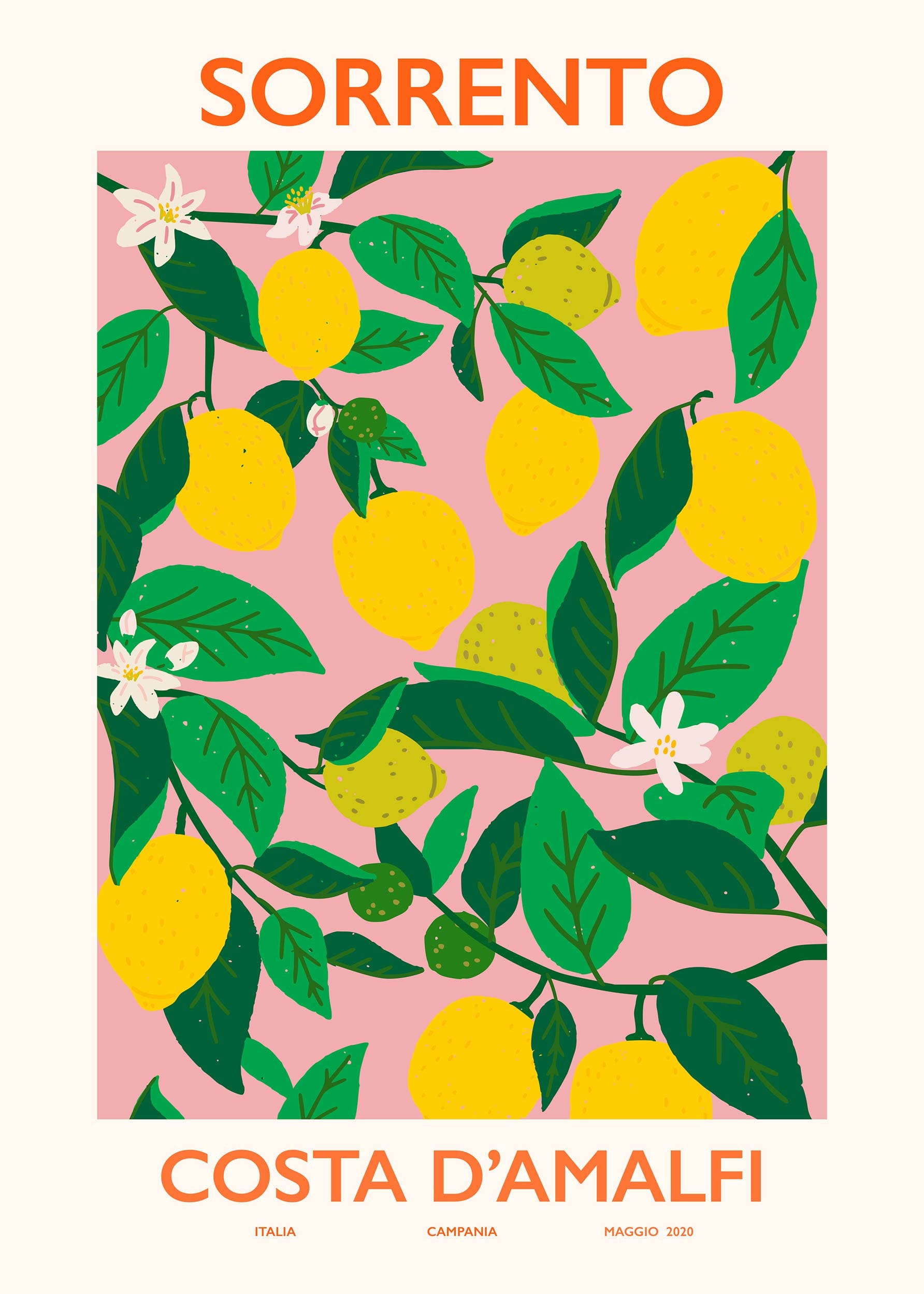 Sorrento Poster - Lemon illustration (70x100 cm)