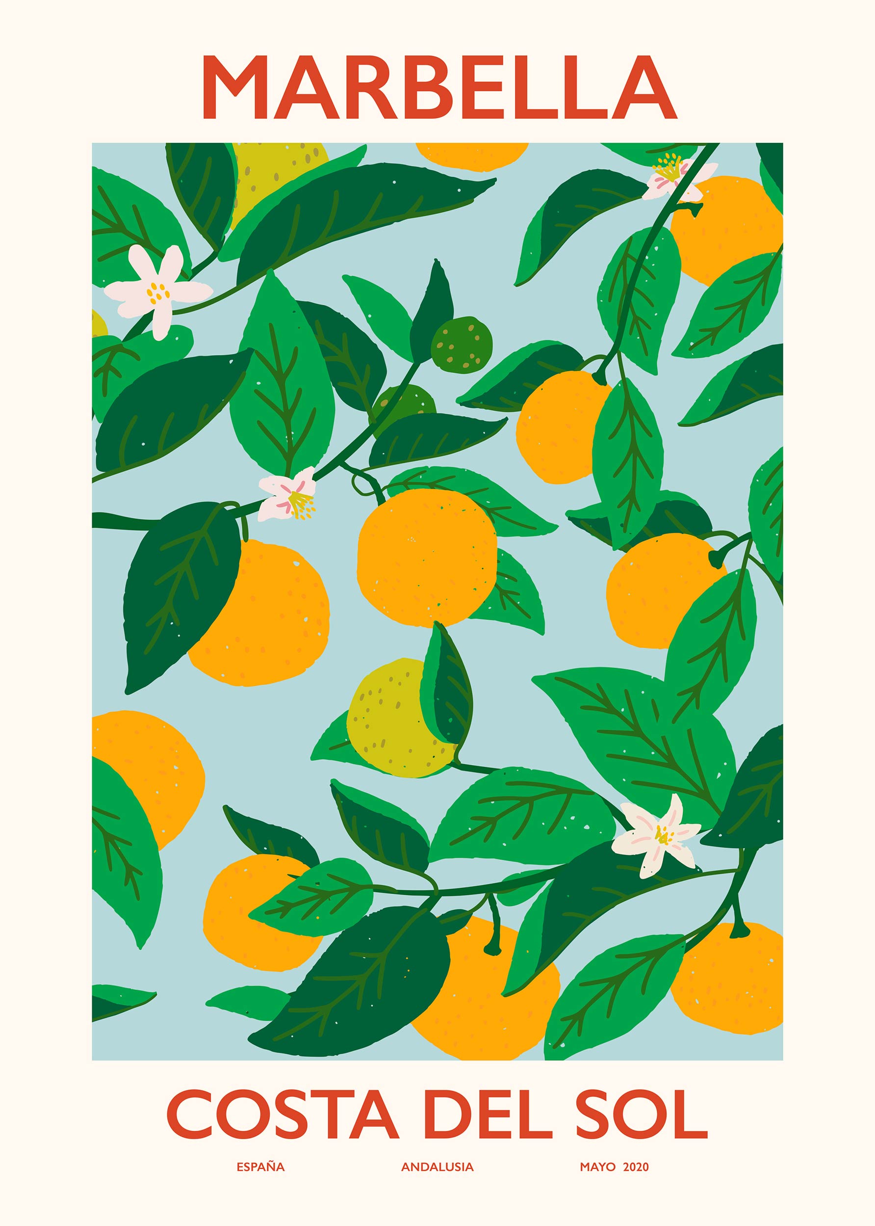 Marbella Poster - Citrus illustration (70x100 cm)