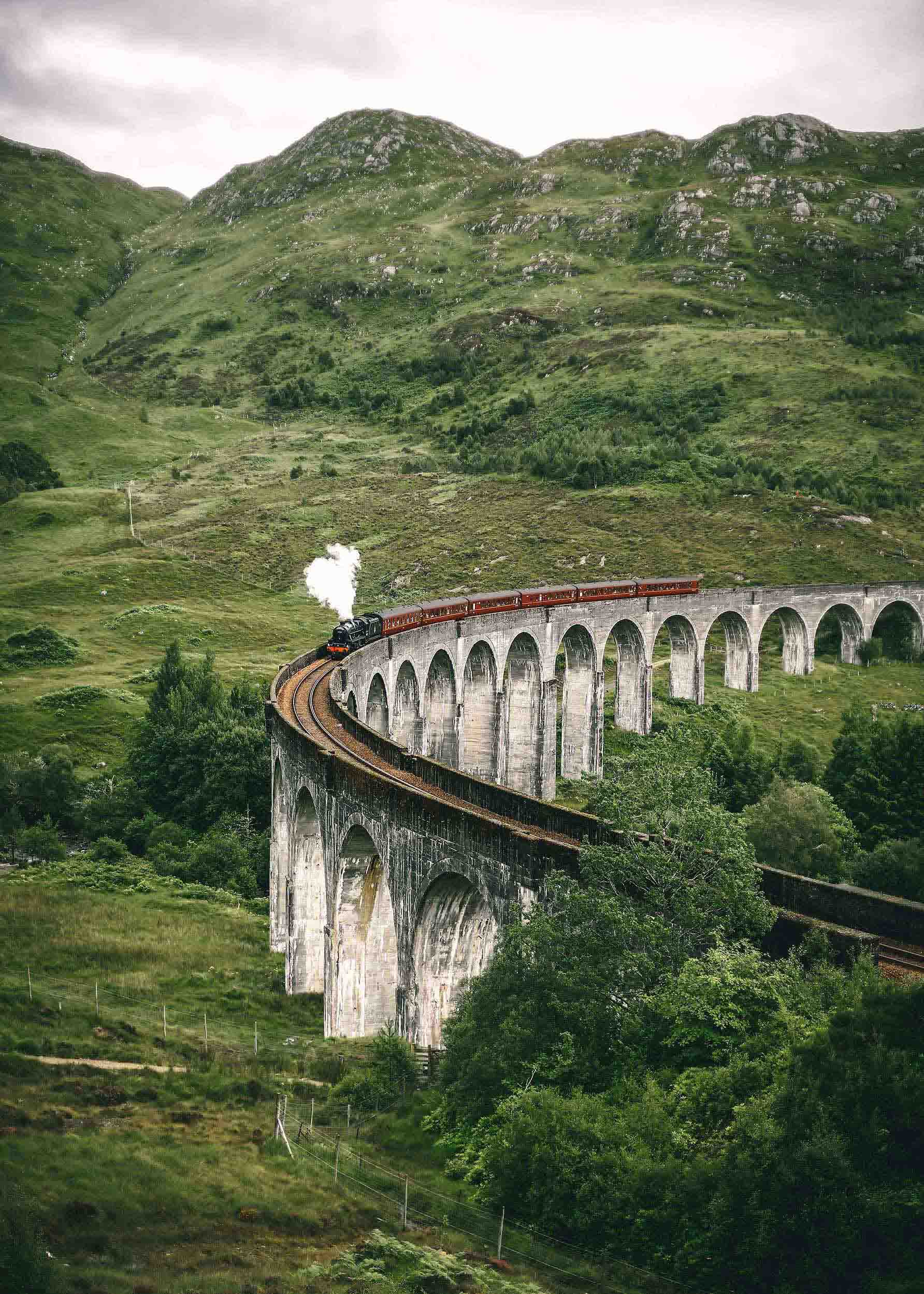 Glenfinnan Railway Poster - Landschaftsfotografie (50x70 cm)