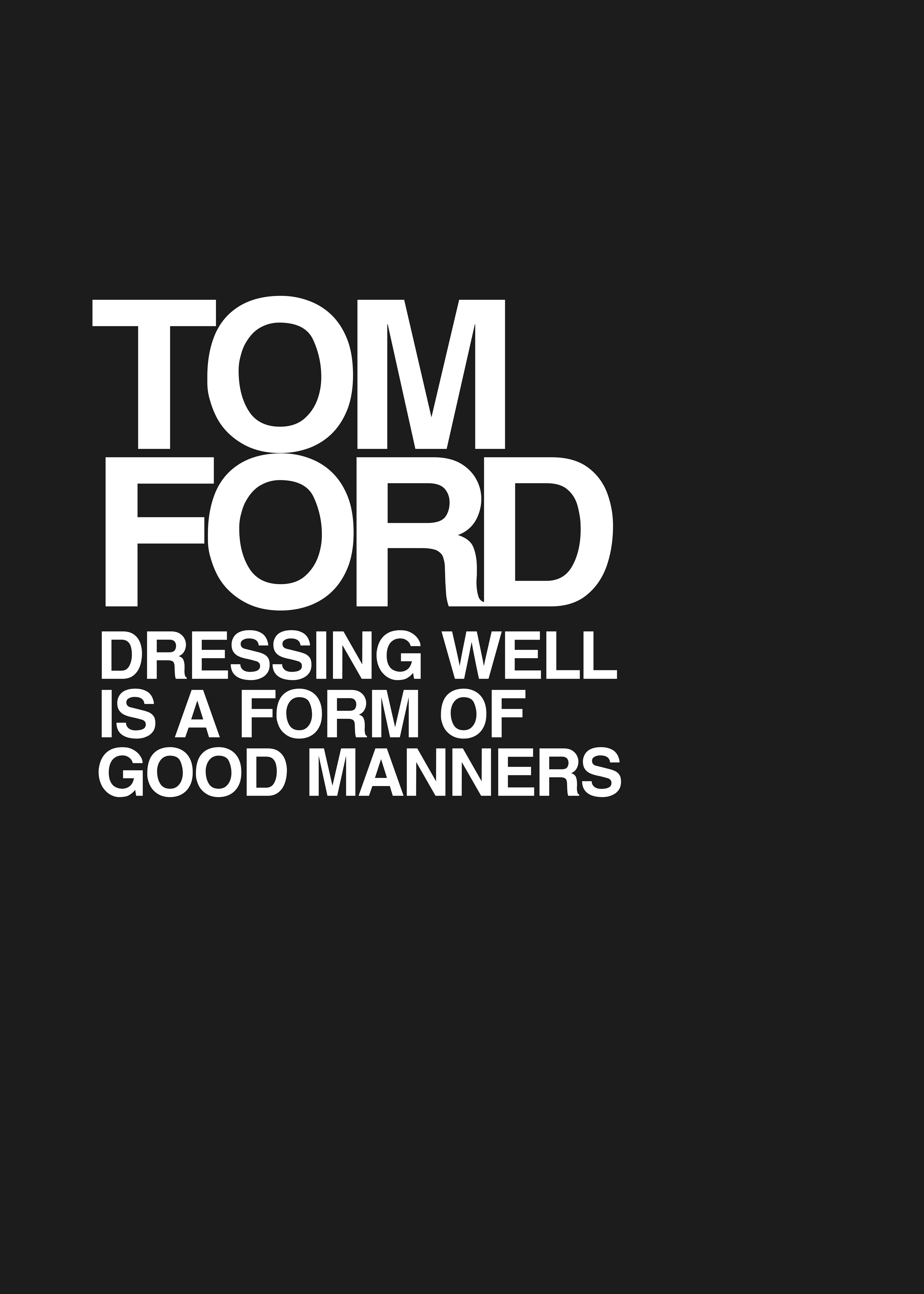Tom Ford Poster - Typografie Grafik (30x40 cm)