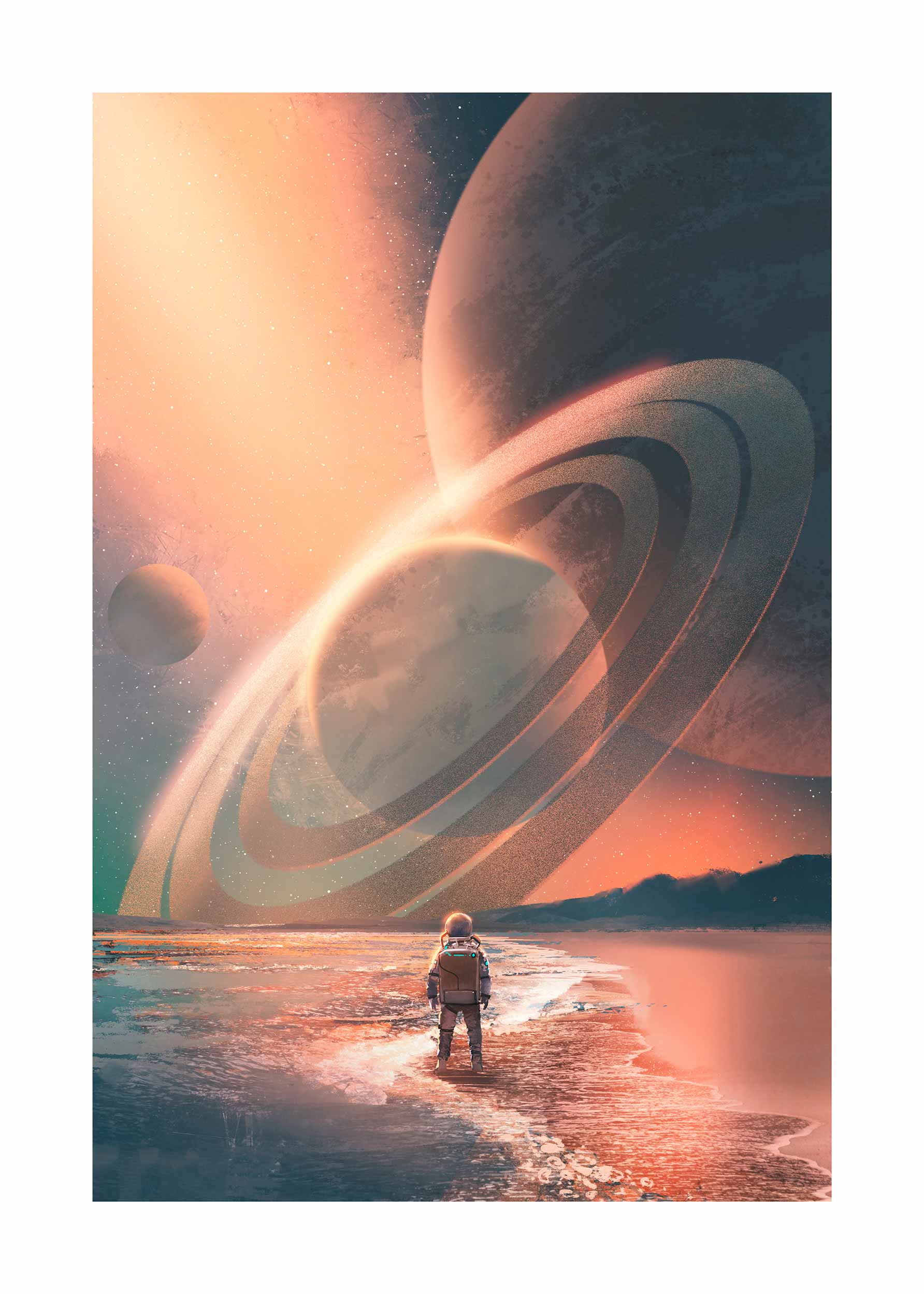 Astronaut Exploring Poster - Astronaut illustration (50x70 cm)