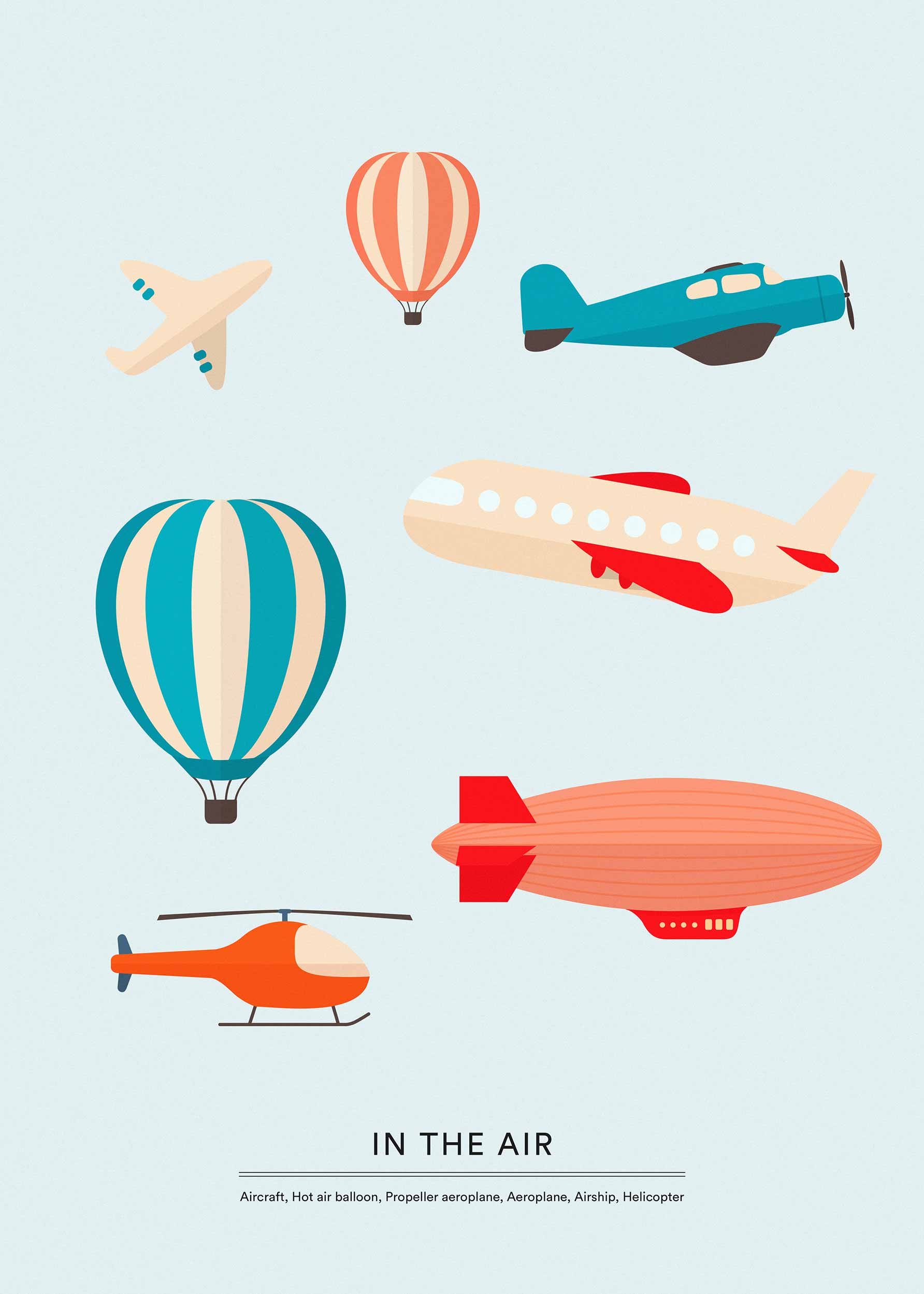 In the Air poster - Aircraft illustration (40x50 cm)