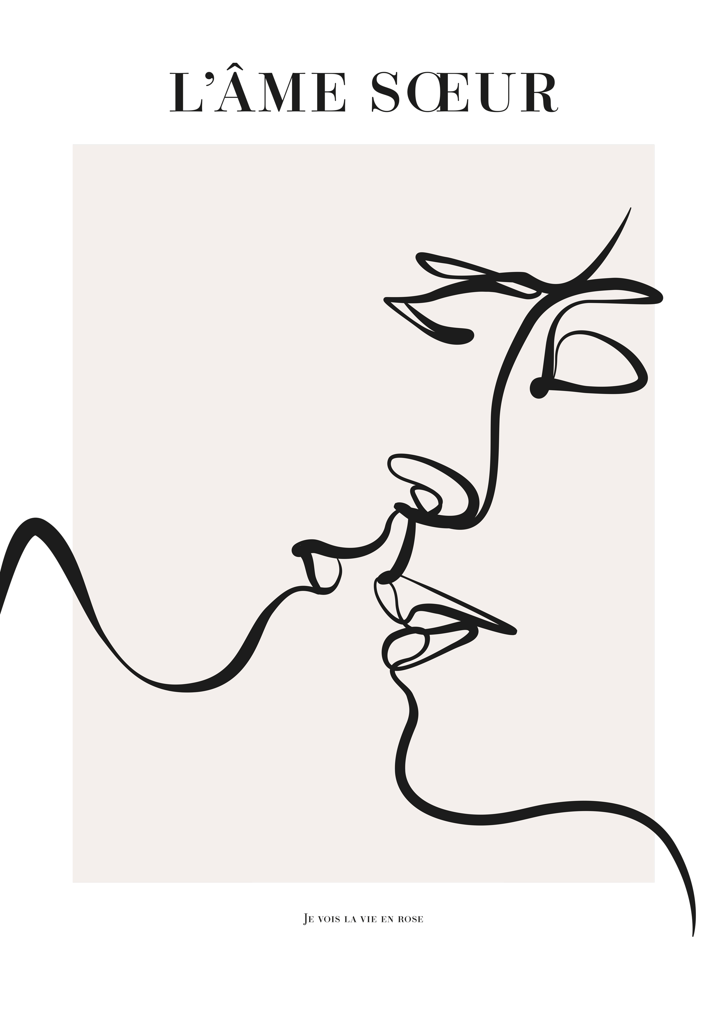 Soulmate plakat - Ansigt line art (50x70 cm)
