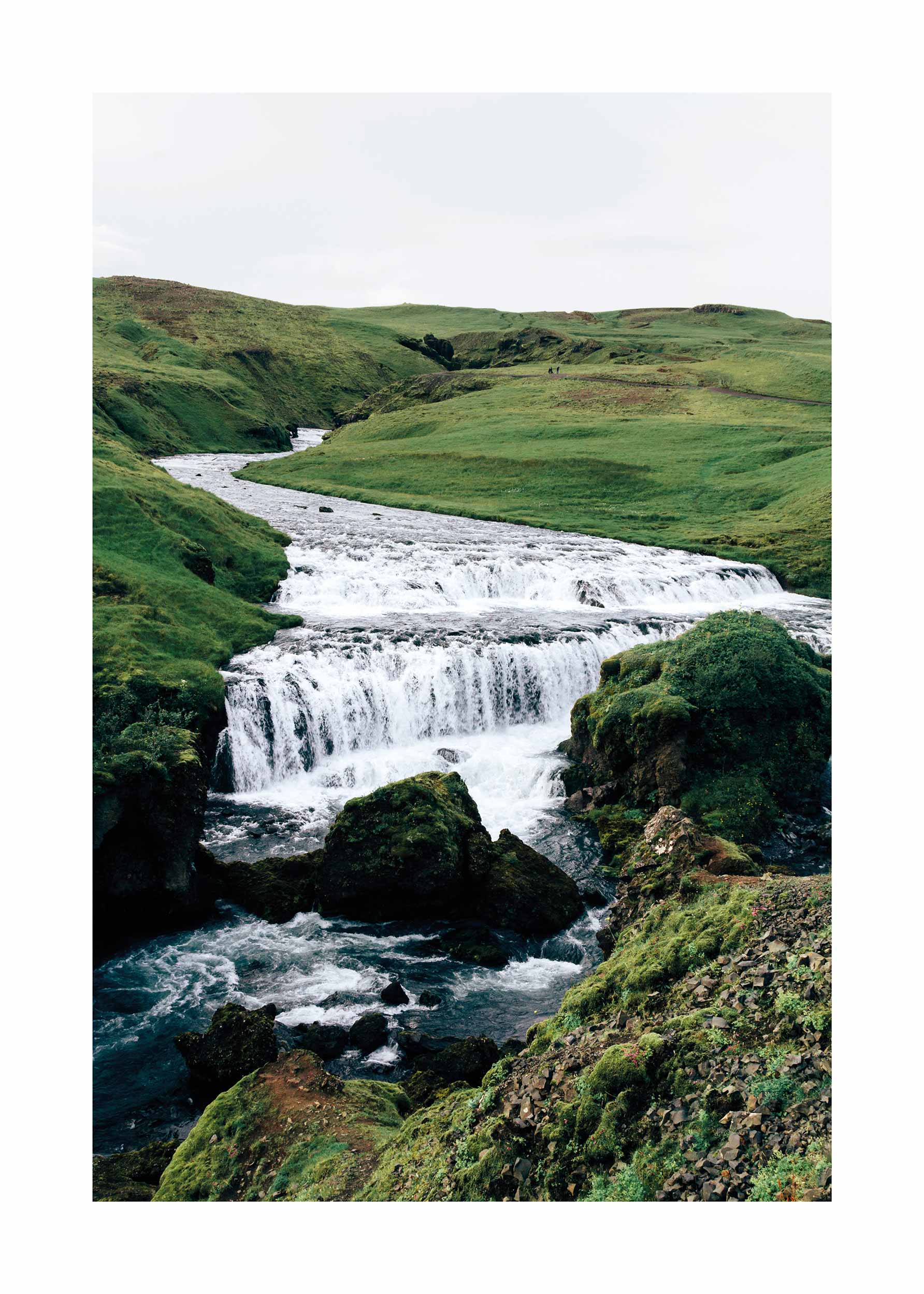 Skógafoss Waterfall plakat - Landskabsfotografi (40x50 cm)