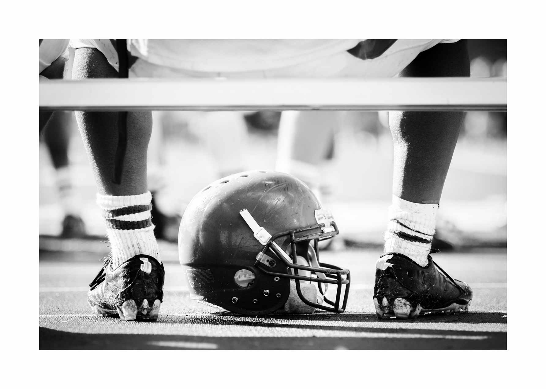 American Football Poster - Schwarzweiß-Sportfotografie (50x70 cm)