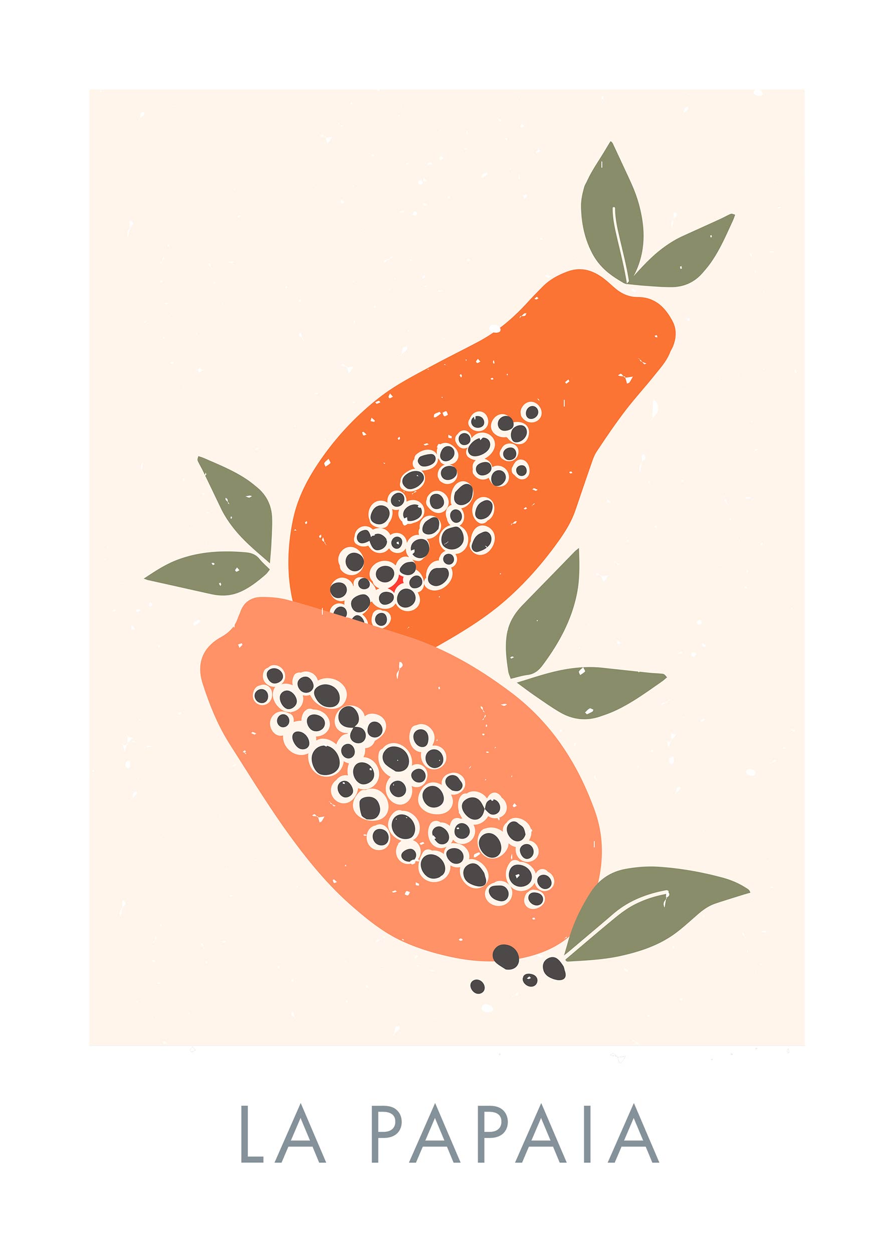 La Papaia Poster - Papaya-Illustration (30x40 cm)