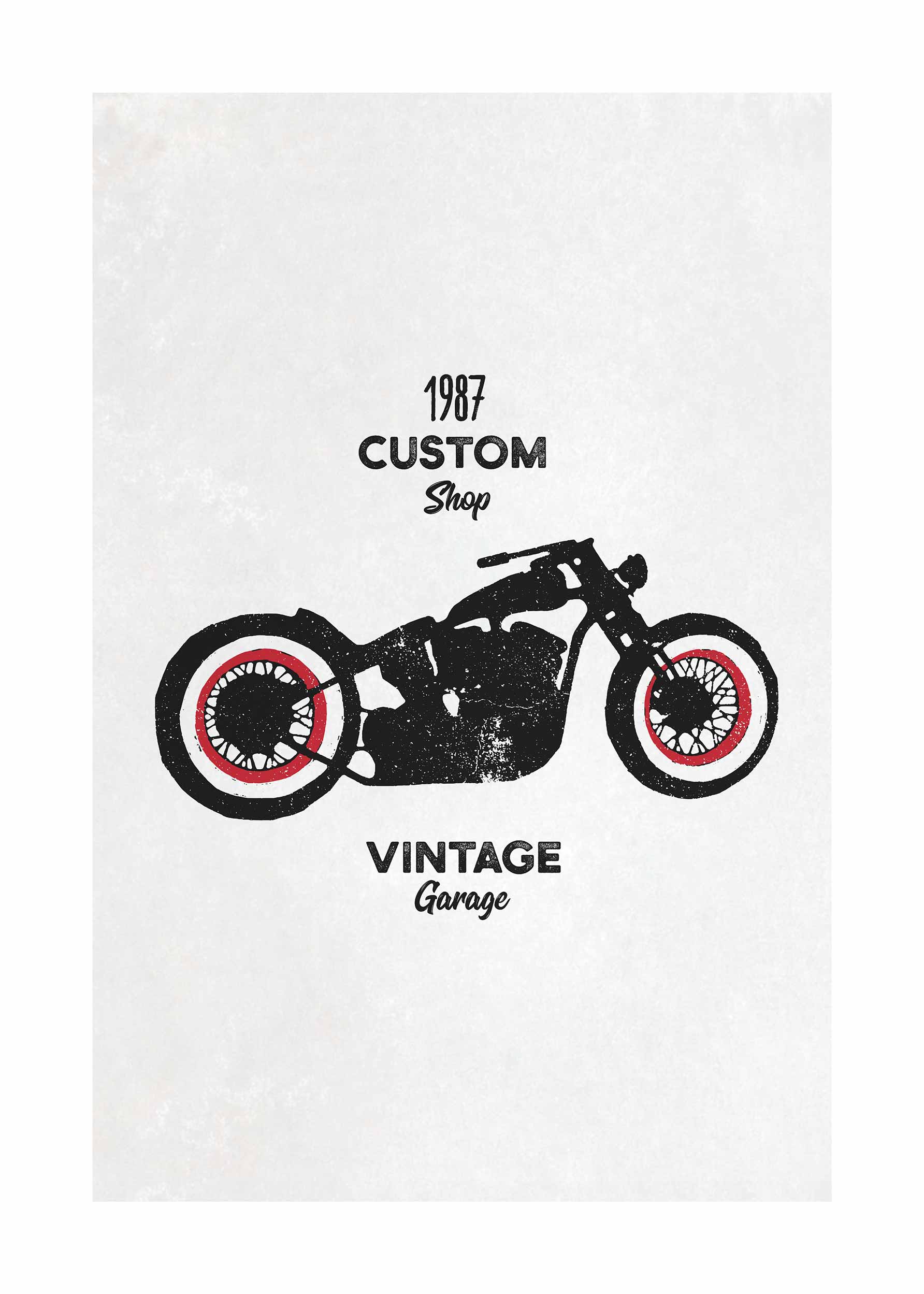 Vintage Motorcycle Poster - Vehicle illustration (50x70 cm)
