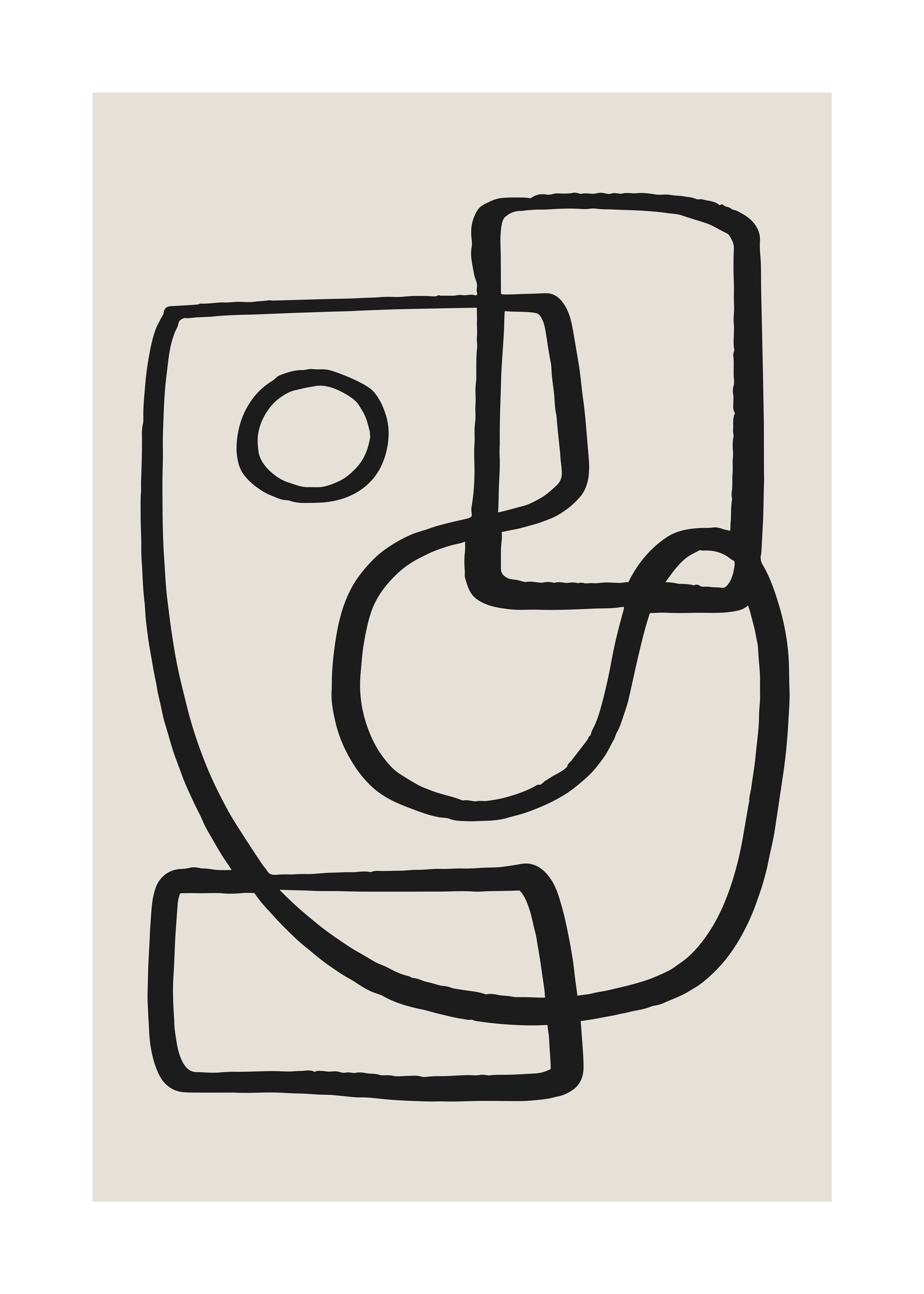 Shape Study No.4 Poster - Abstrakte Line Art (70x100 cm)