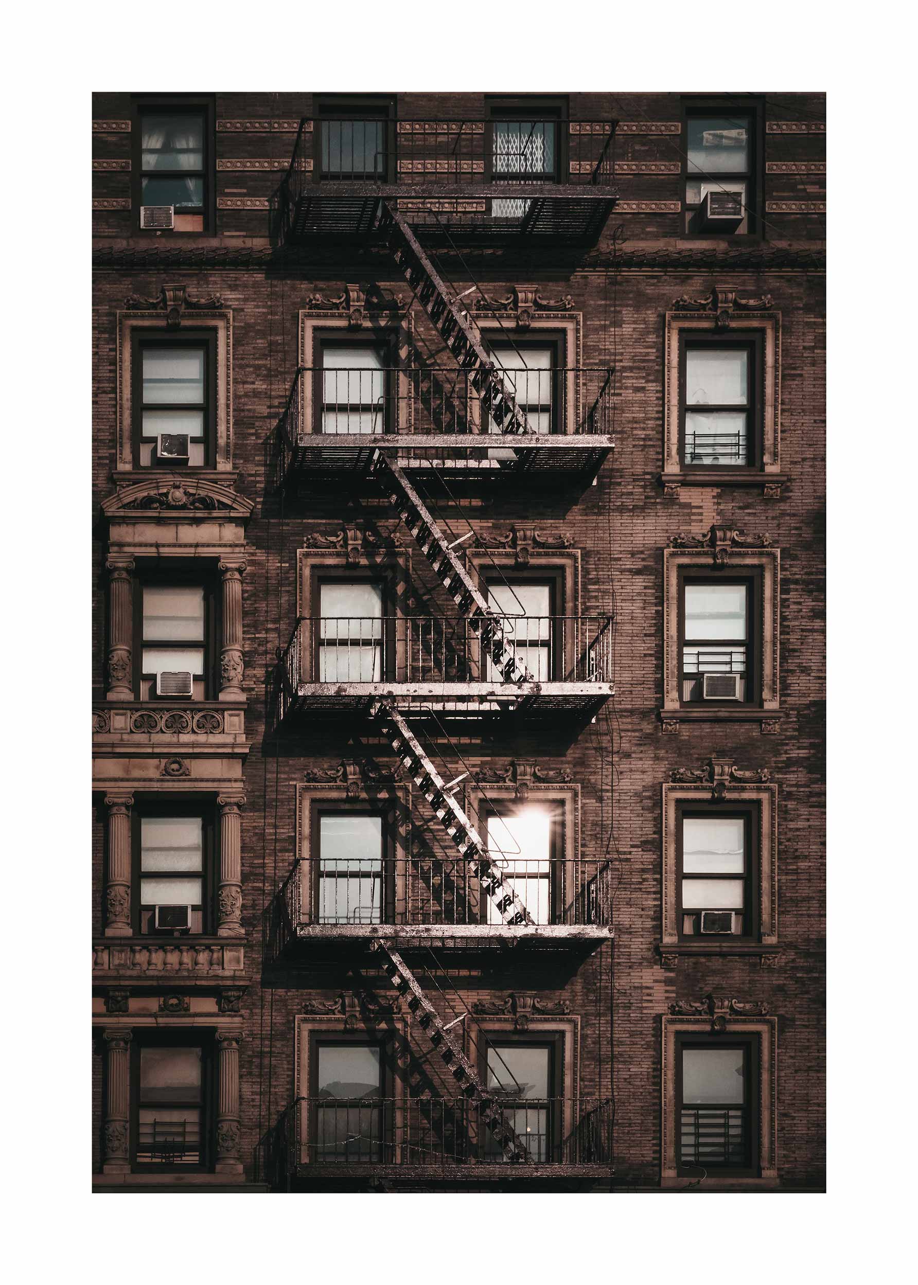Brown New York Facade Poster - Architecture photo (50x70 cm)