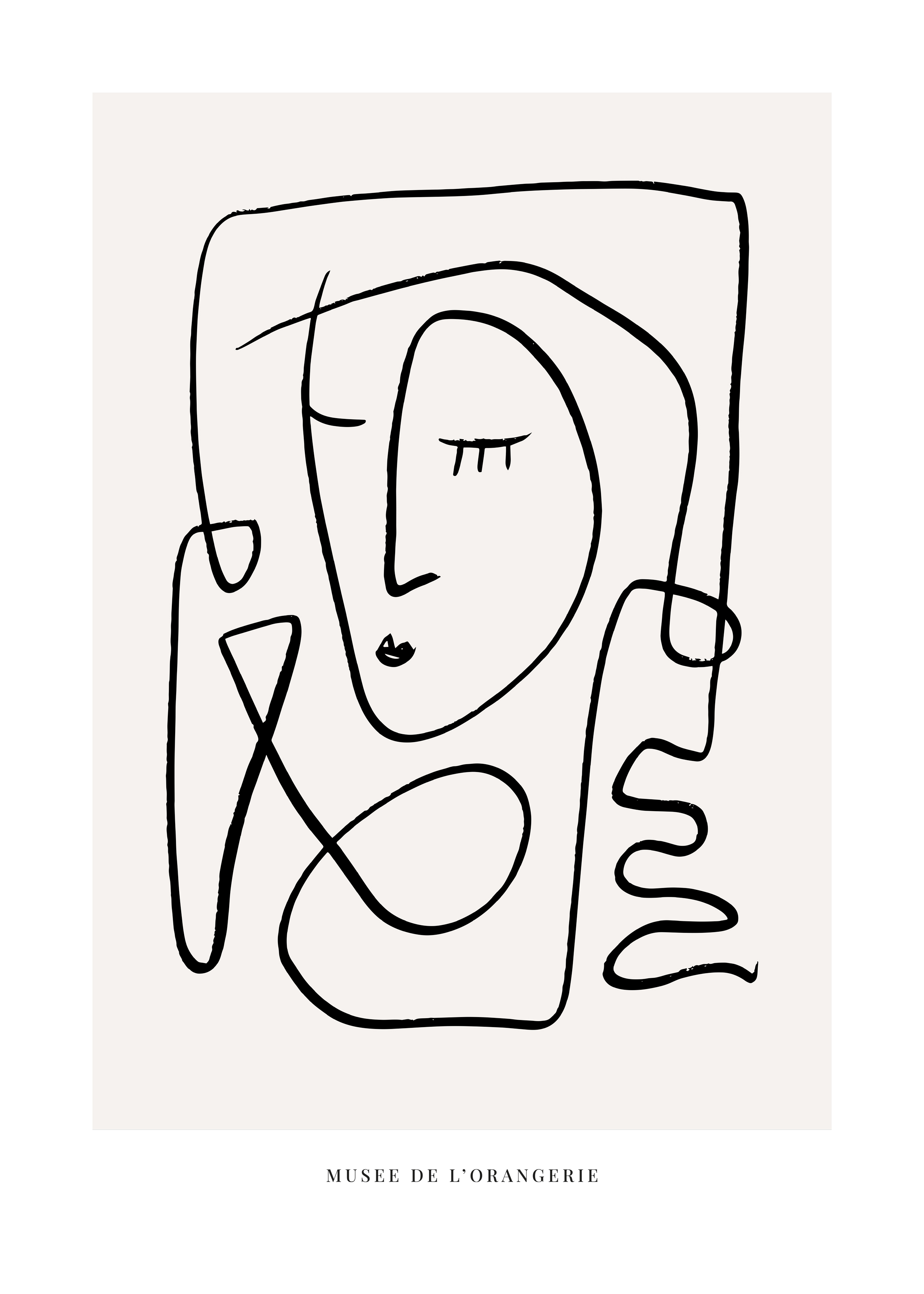 Abstract Expression plakat - Ansigt line art (50x70 cm)