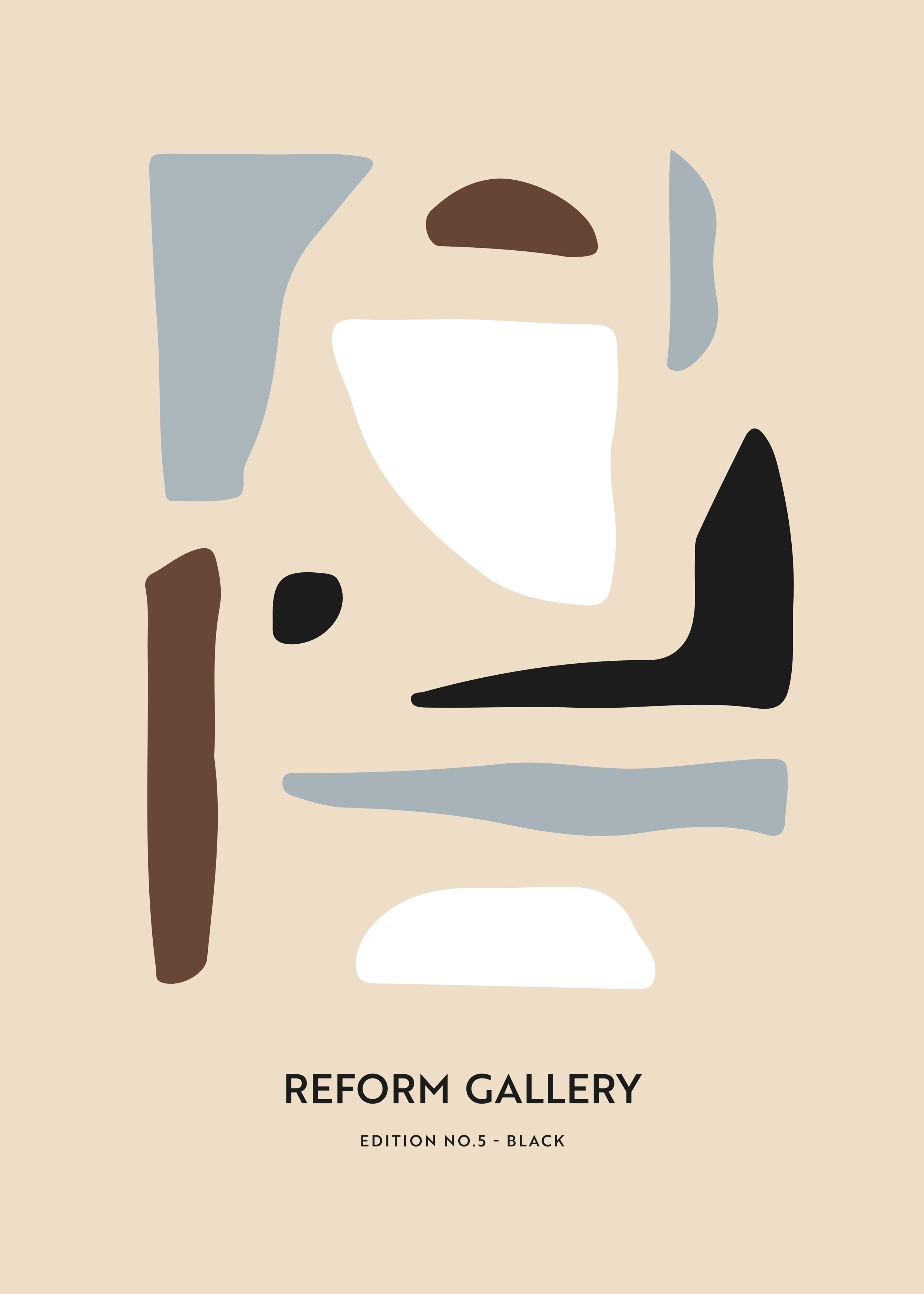 Reform Gallery Beige Poster - Abstract illustration (30x40 cm)