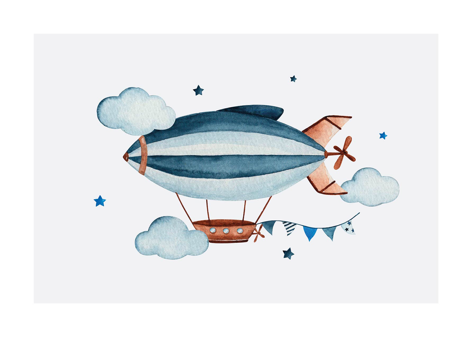 Airship Poster - Sky illustration (50x70 cm)