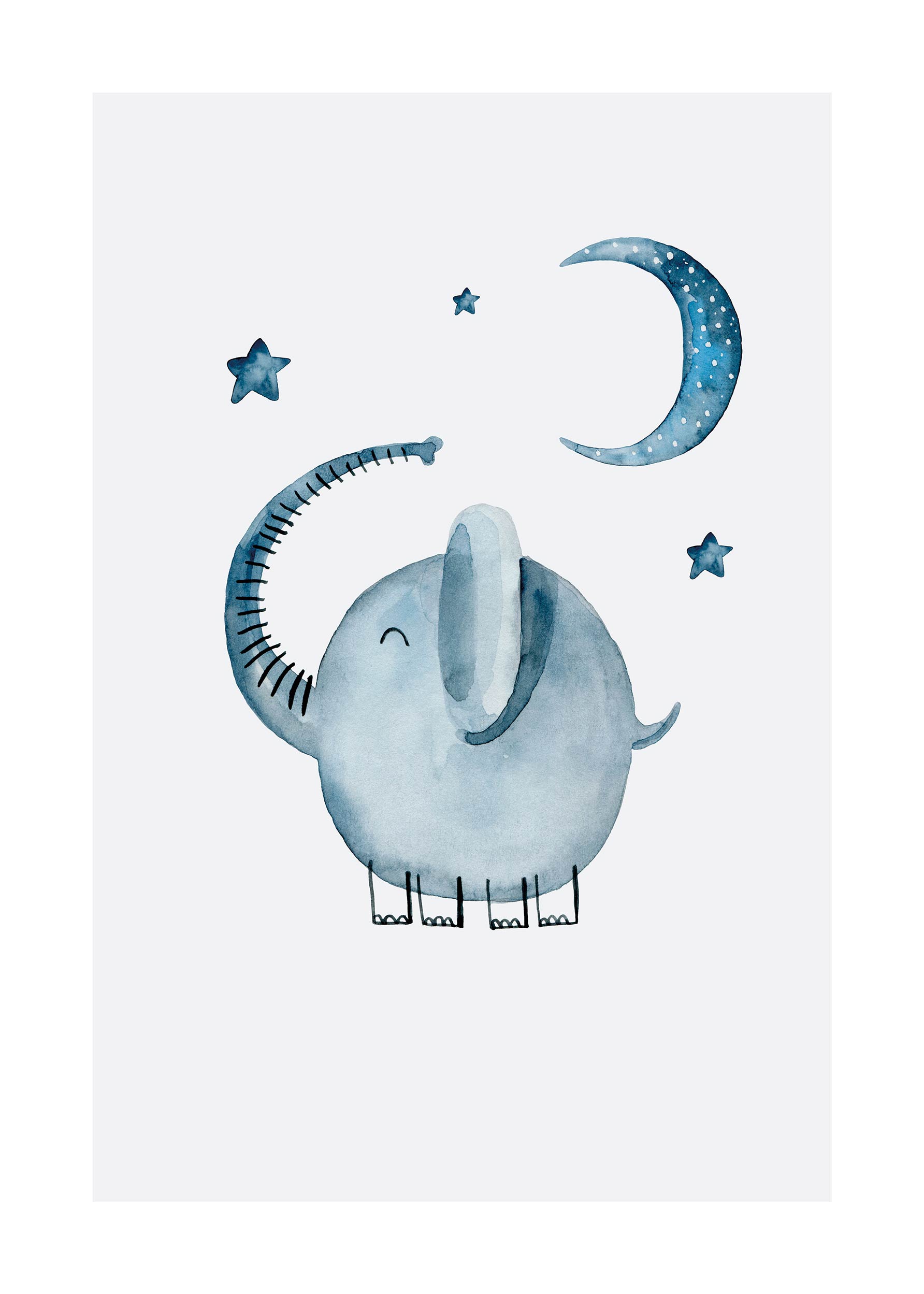 Little Elephant Poster - Elephant watercolour (50x70 cm)