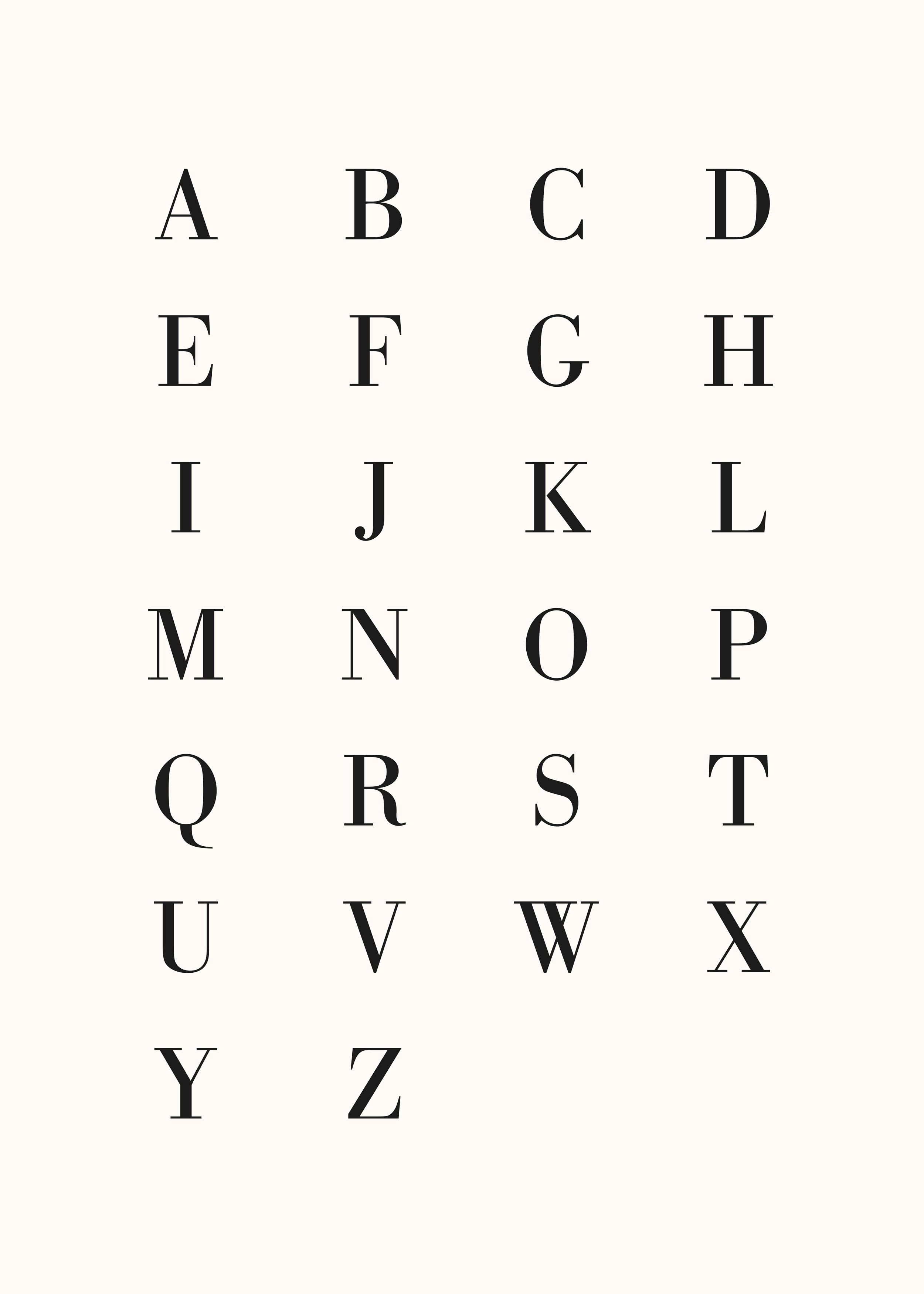 Alphabet Poster - Typografie-Grafik (50x70 cm)
