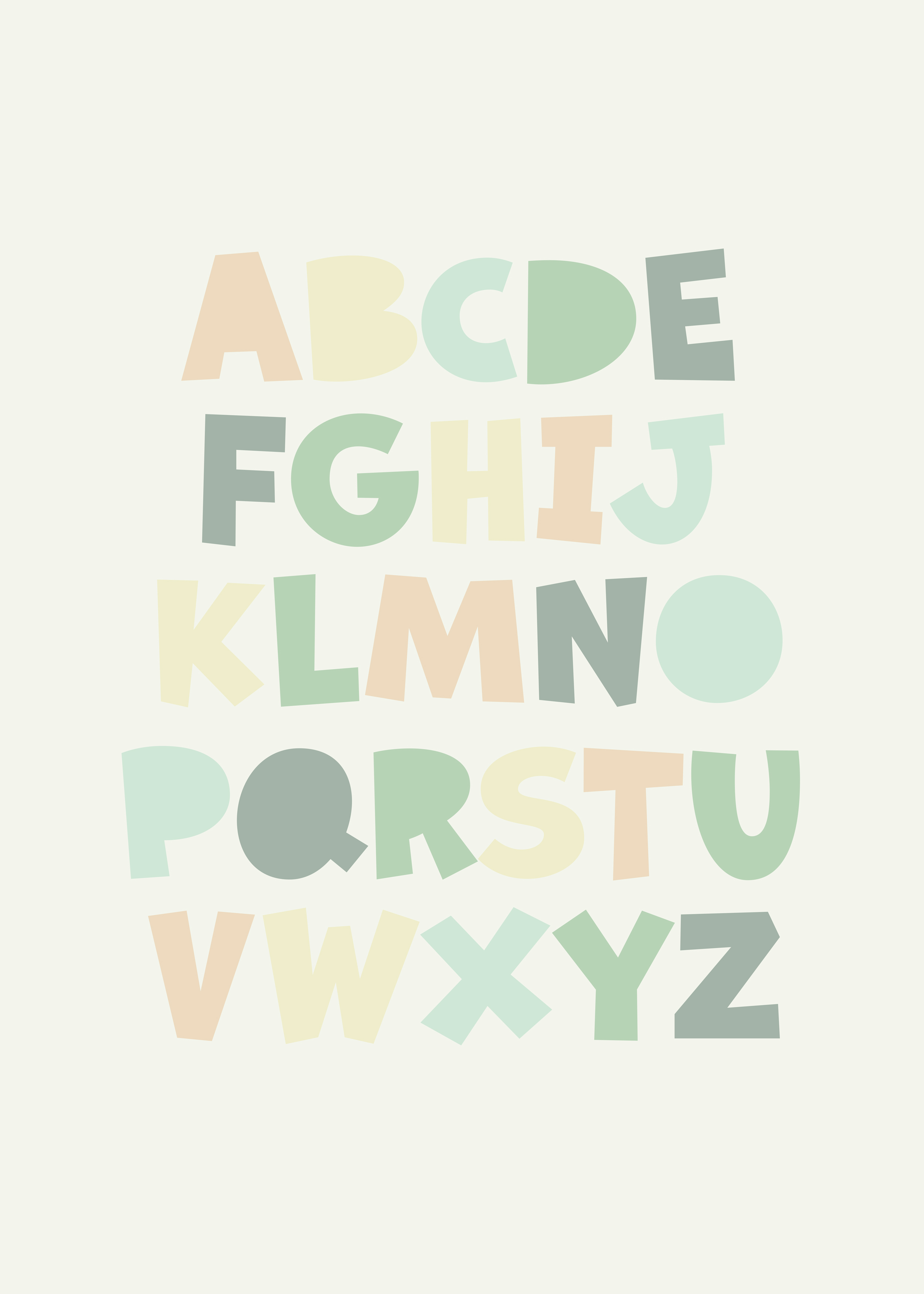 My First Alphabet Poster - Alphabet-Illustration in Pastell (40x50 cm)