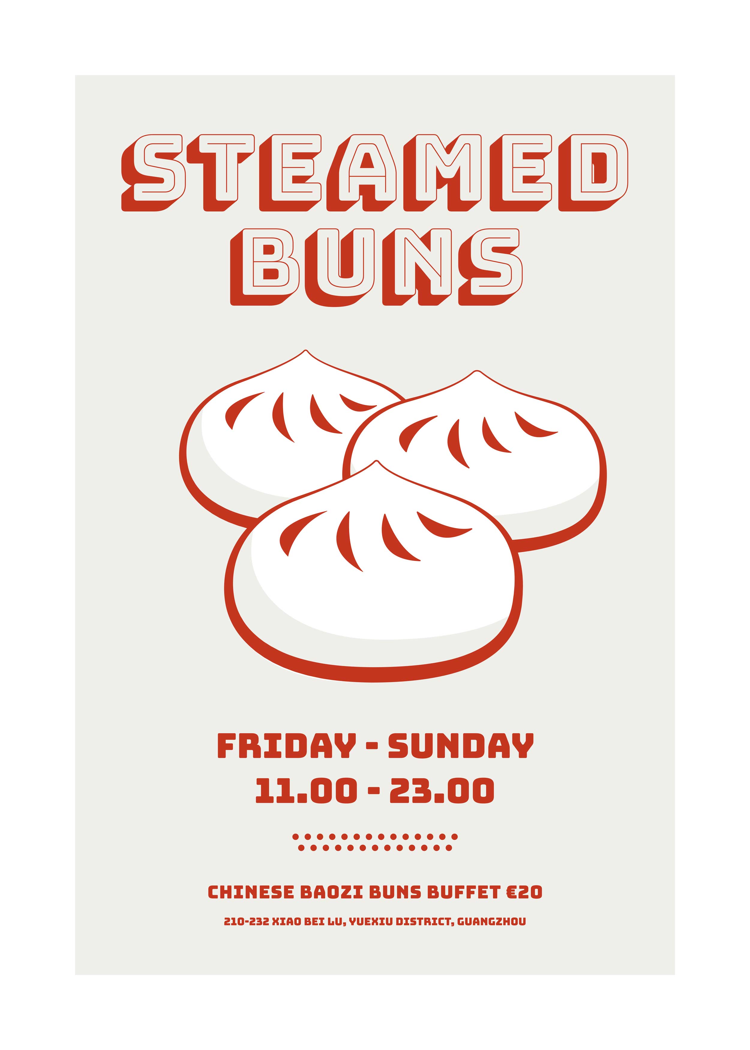 Steamed Buns plakat - Madillustration (50x70 cm)
