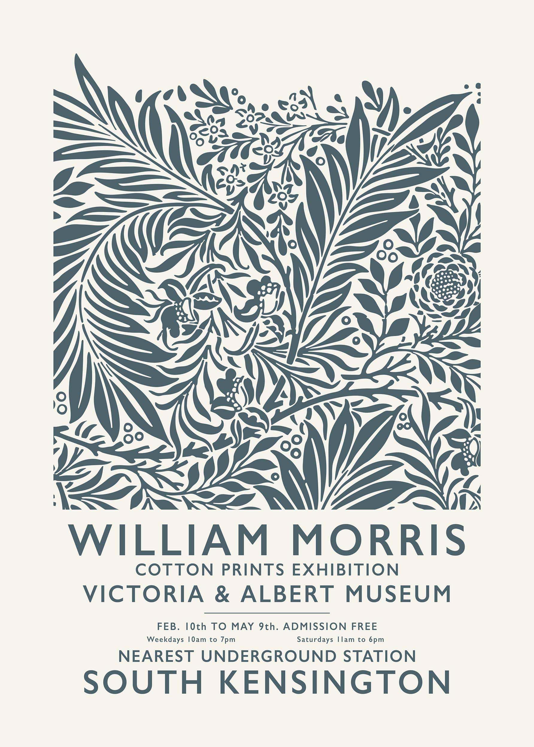 Larkspur by William Morris Poster - Botanische Grafik (50x70 cm)