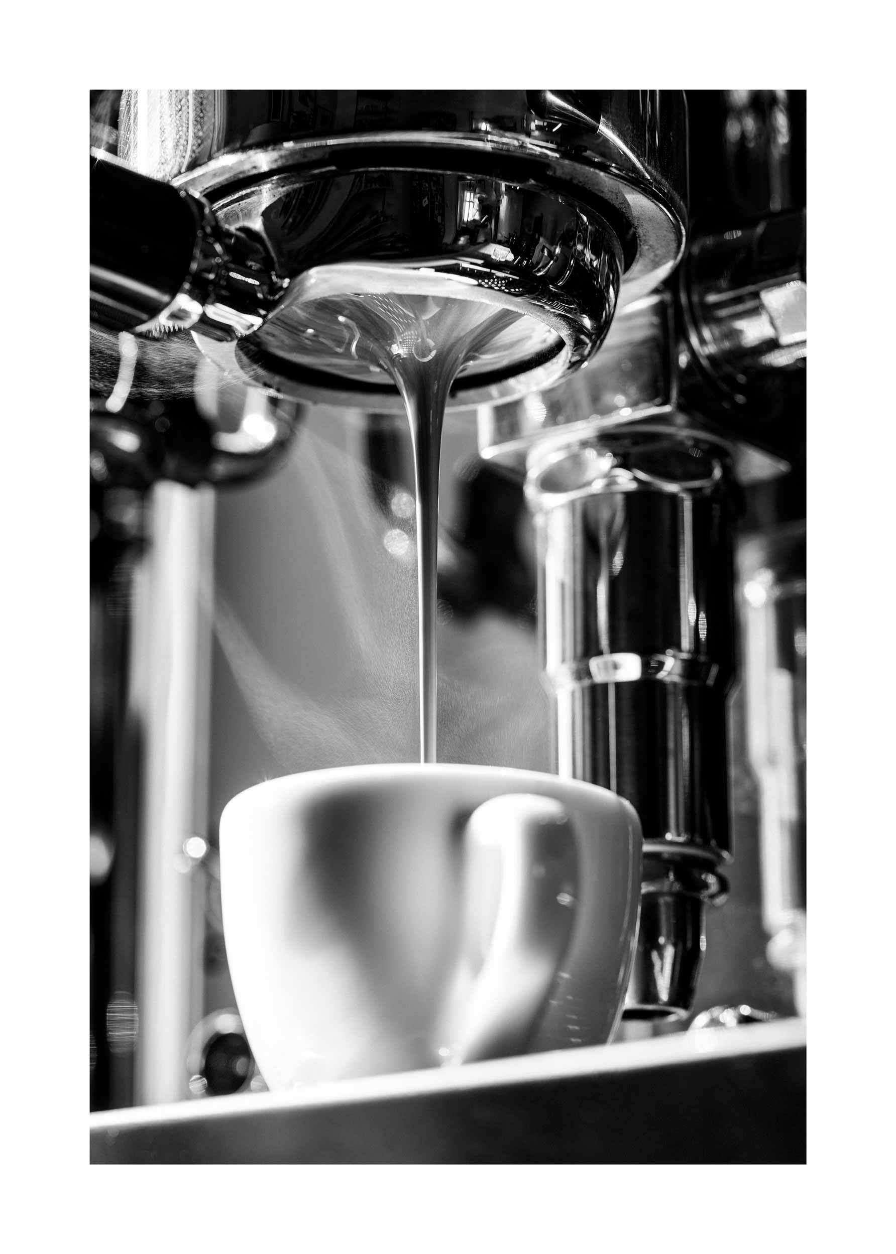 Espresso Morning Poster - Black and white coffee photography (30x40 cm)