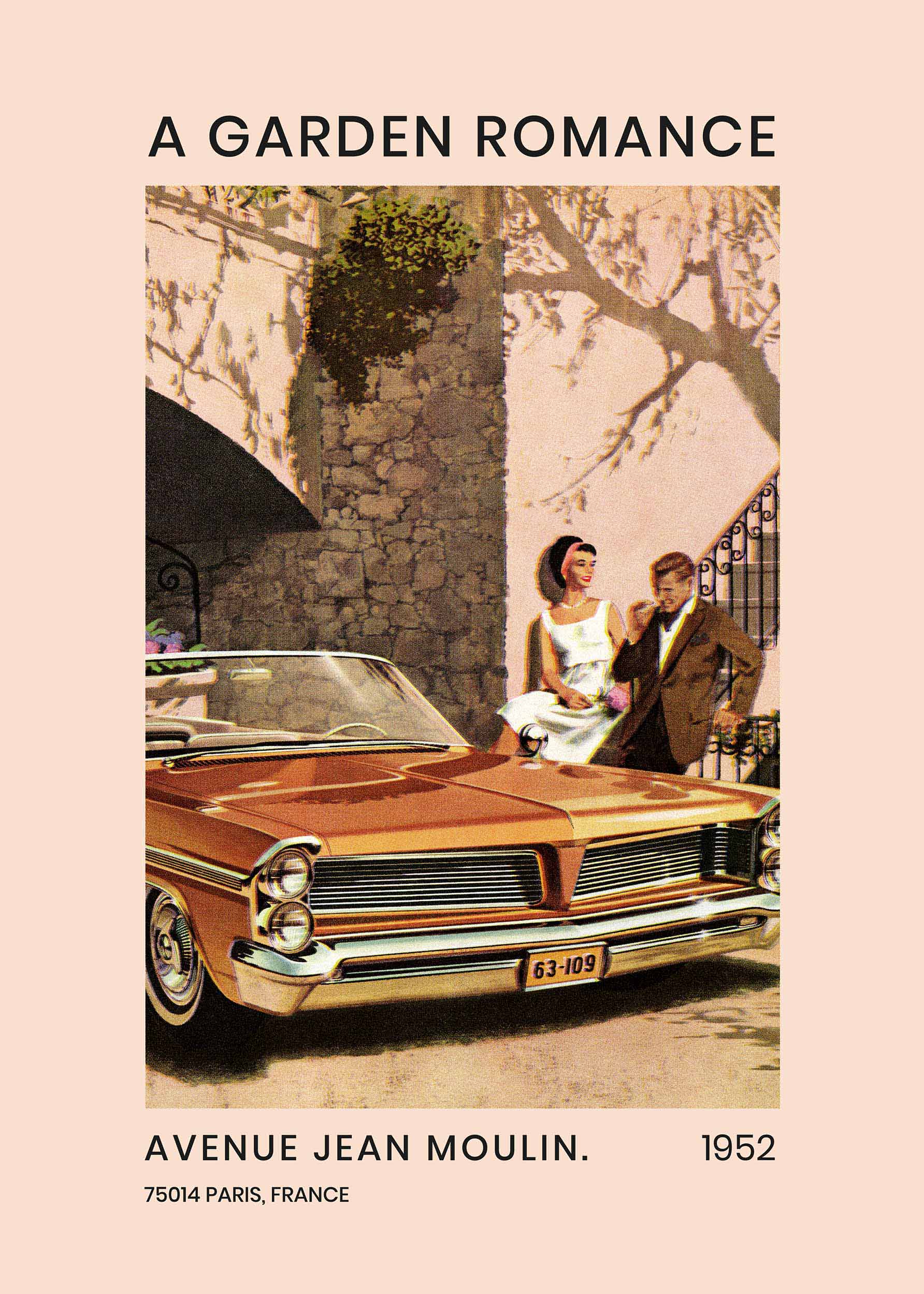 A Garden Romance poster - Vehicle illustration (30x40 cm)