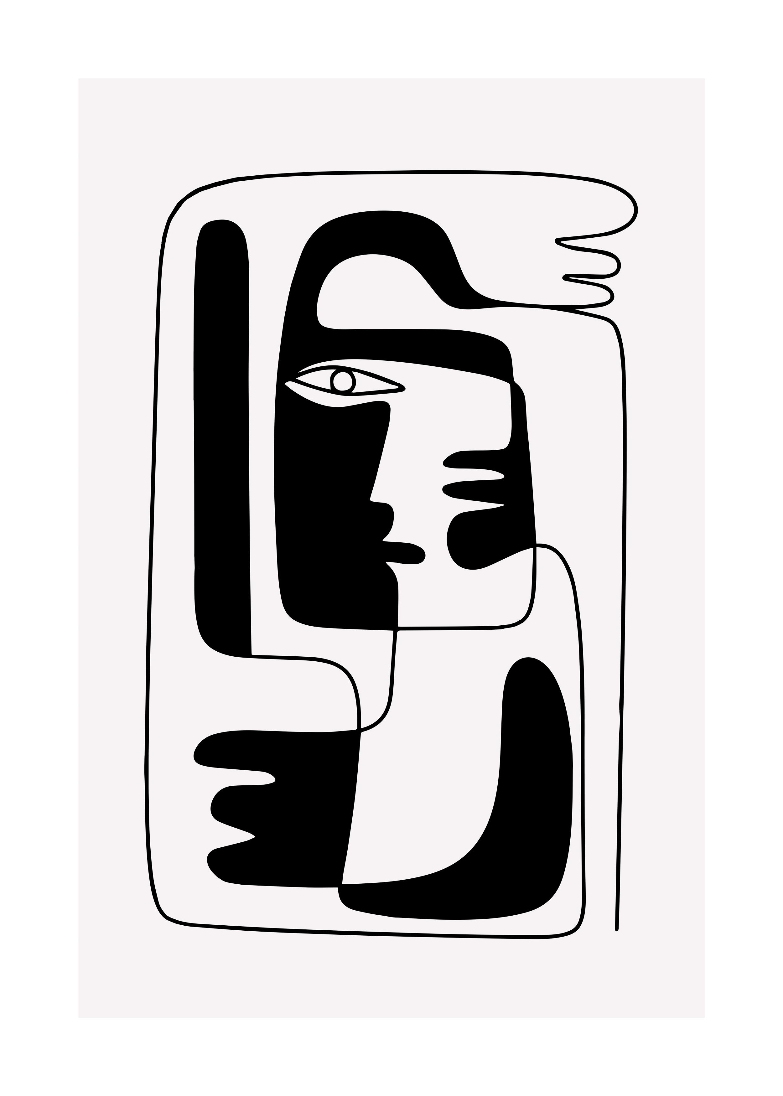Abstract Face Poster - Abstract line art (50x70 cm)