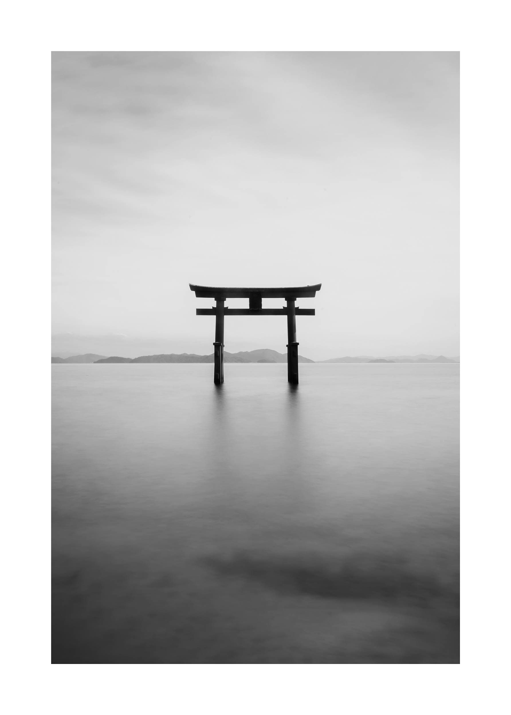 Torii Gate Poster - Black and white landscape photo (50x70 cm)