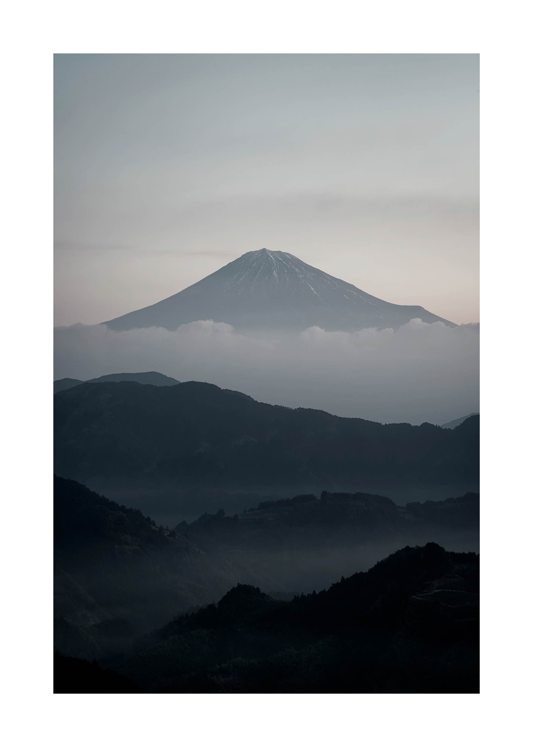 Mount Fuji plakat - Bjerglandskabsillustration (30x40 cm)
