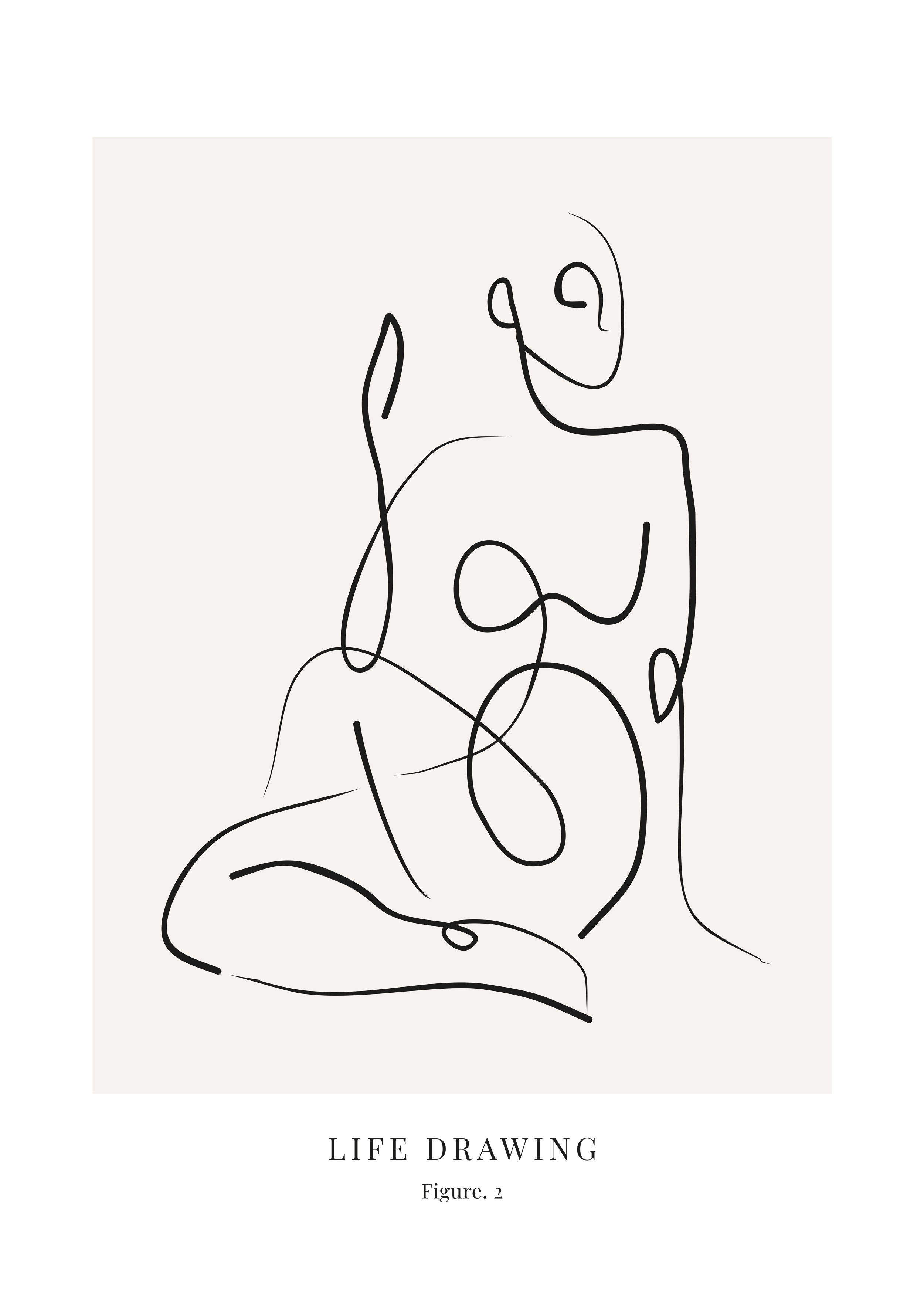Life Drawing Figure No.3 plakat - Figur line art (30x40 cm)