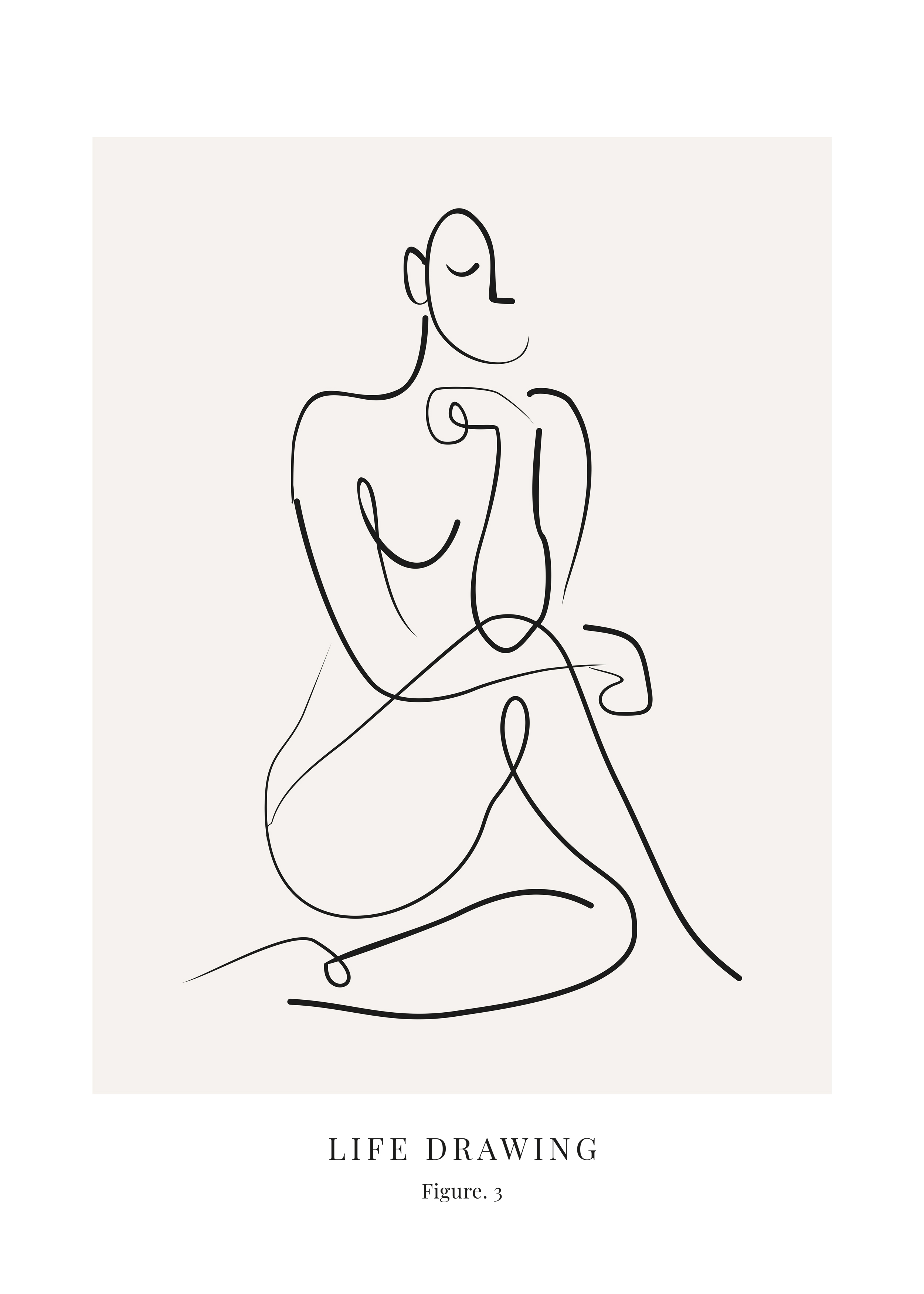 Life Drawing Figure No.4 plakat - Figur line art (70x100 cm)