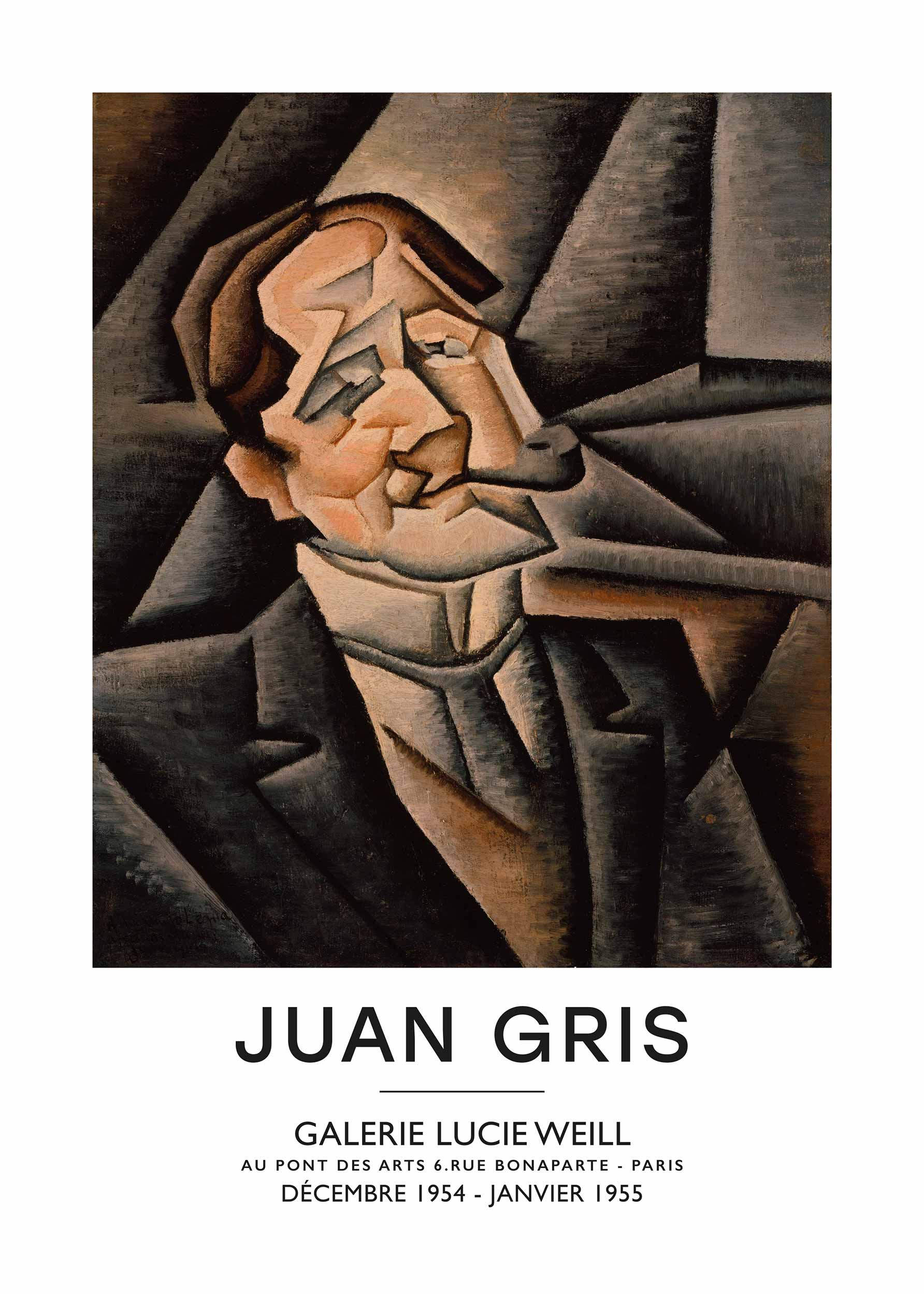 Juan Legua by Juan Gris Poster - Cubist portrait illustration (50x70 cm)