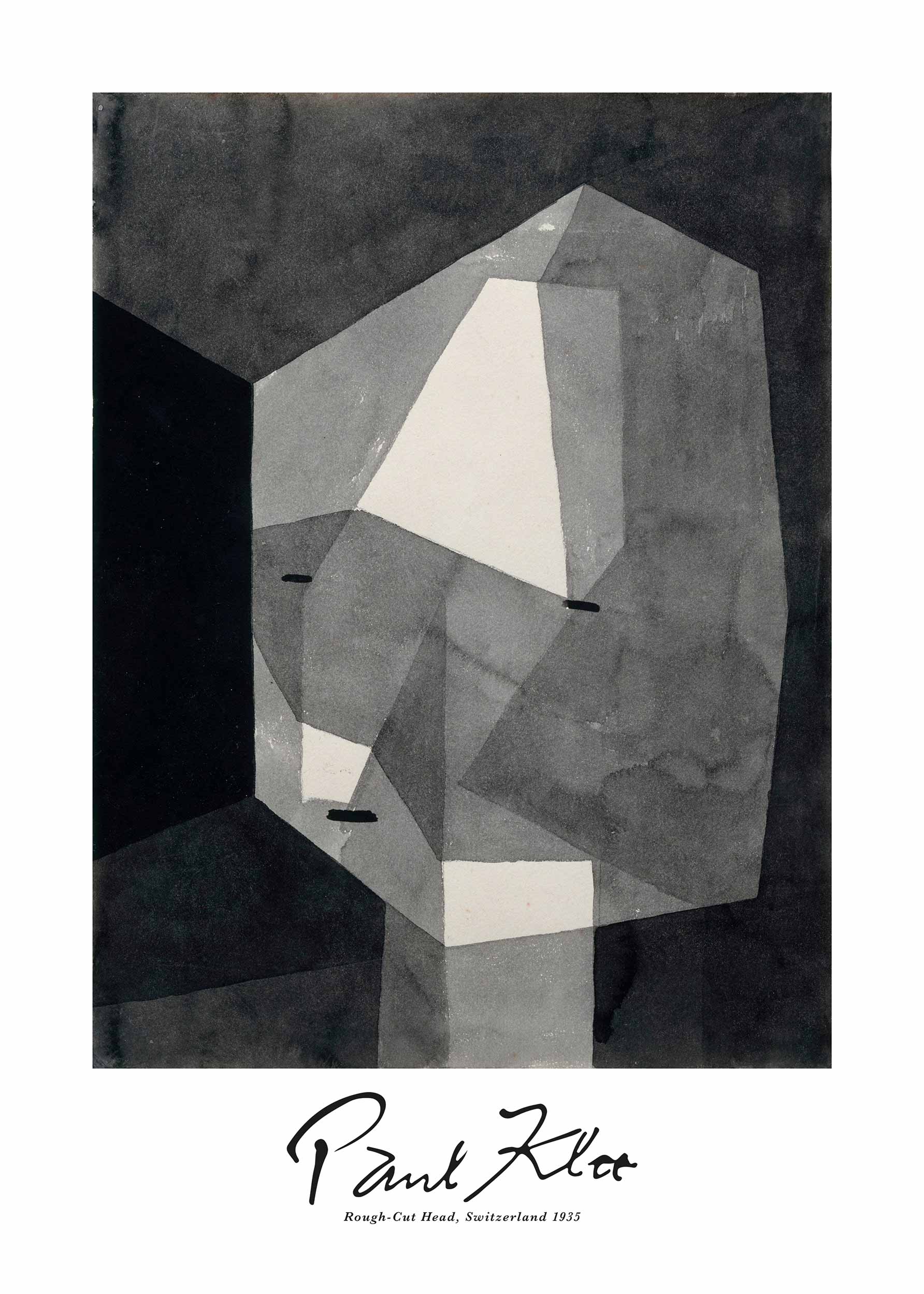 Rough-Cut Head by Paul Klee Poster - Abstract portrait illustration (30x40 cm)