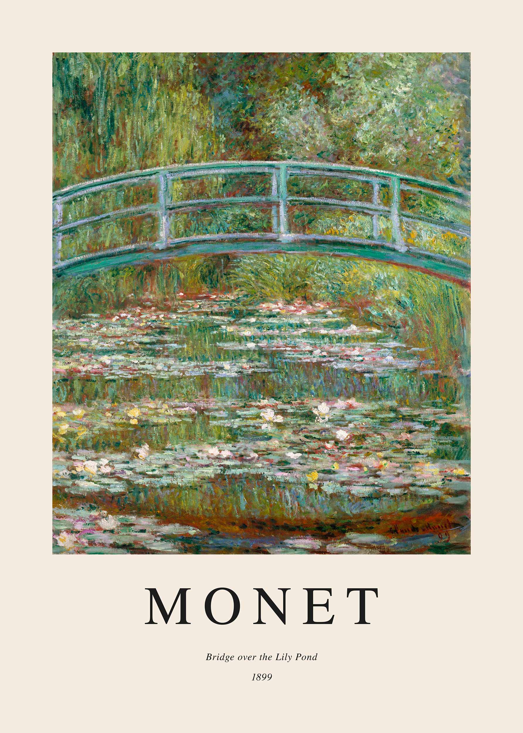 Water Lily Pond by Monet Poster - Bridge painting (50x70 cm)