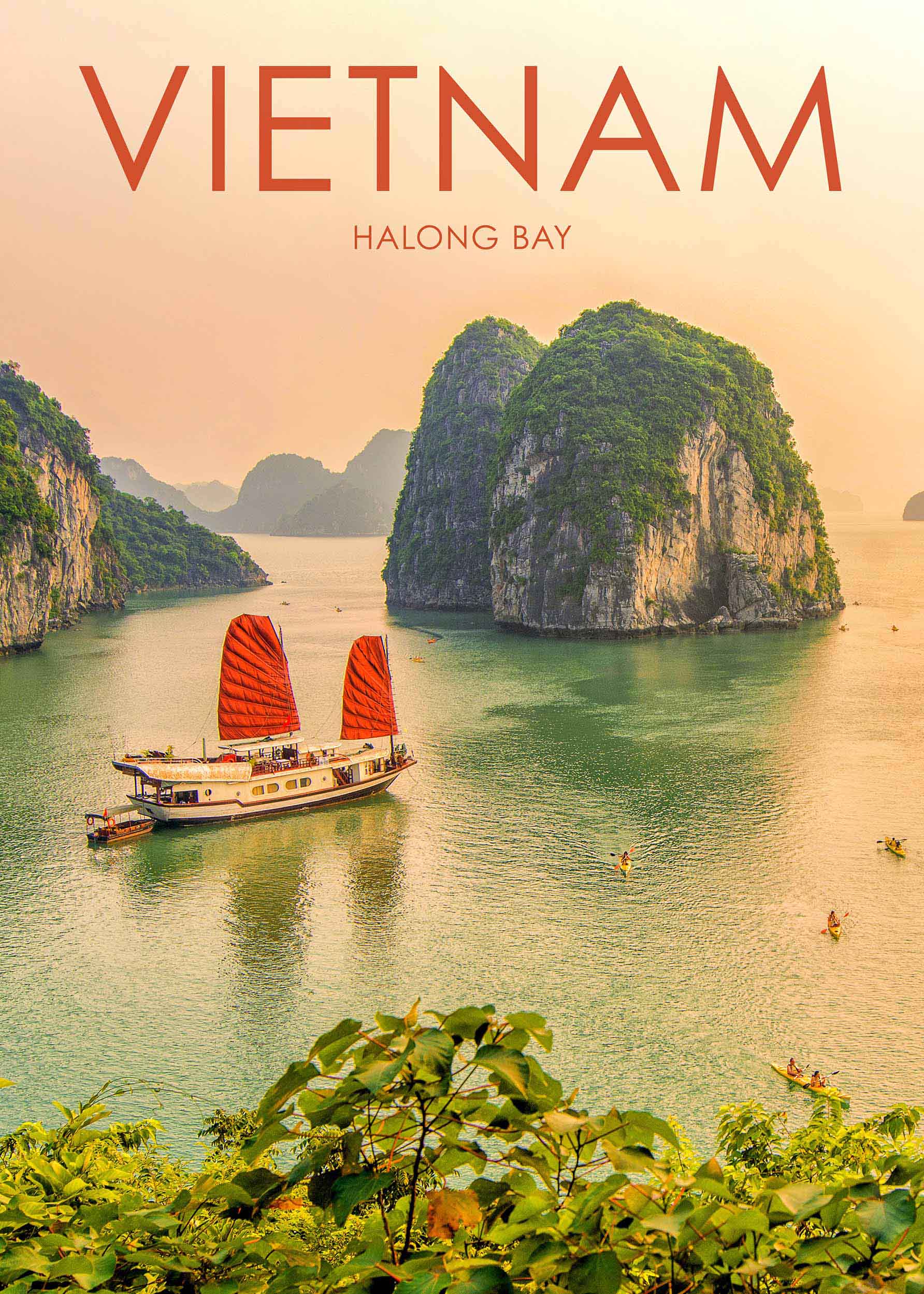 Hanoi Vietnam Poster - Landschaftsillustration (30x40 cm)