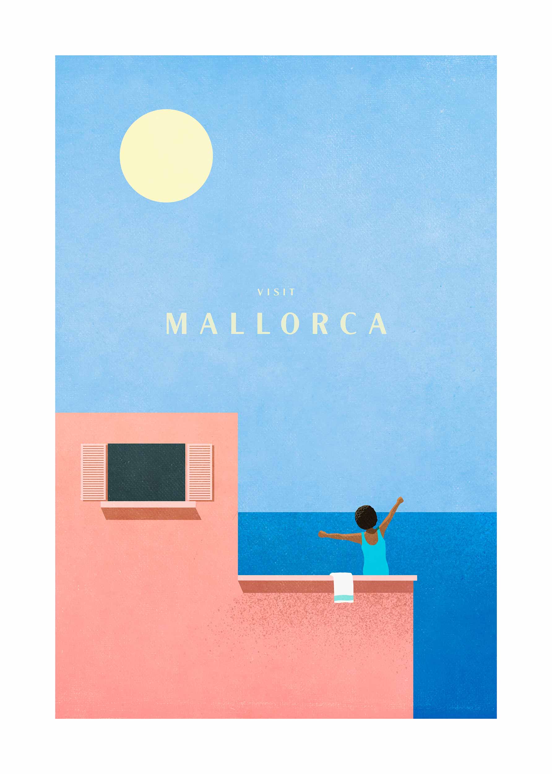 Visit Mallorca Poster - Coastal illustration (30x40 cm)