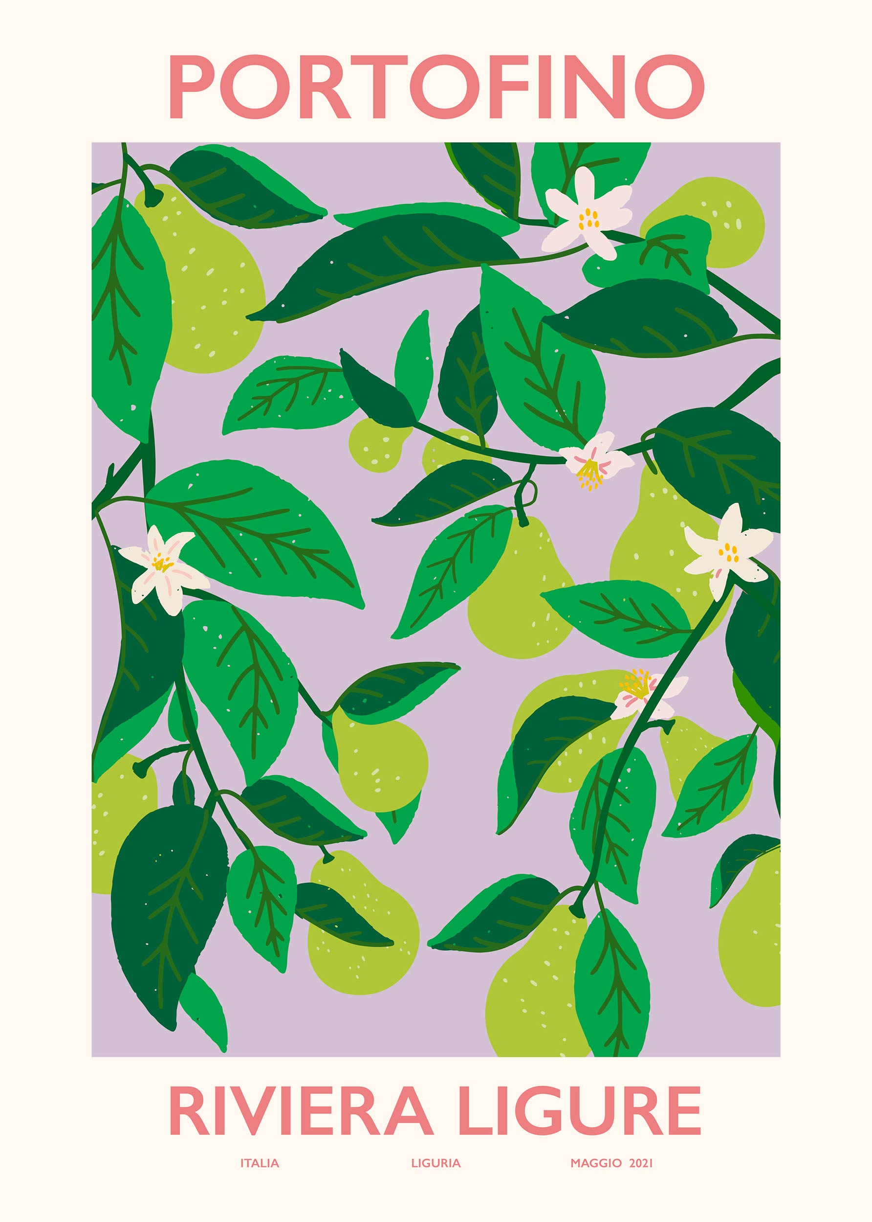 Portofino Poster - Botanical illustration (70x100 cm)