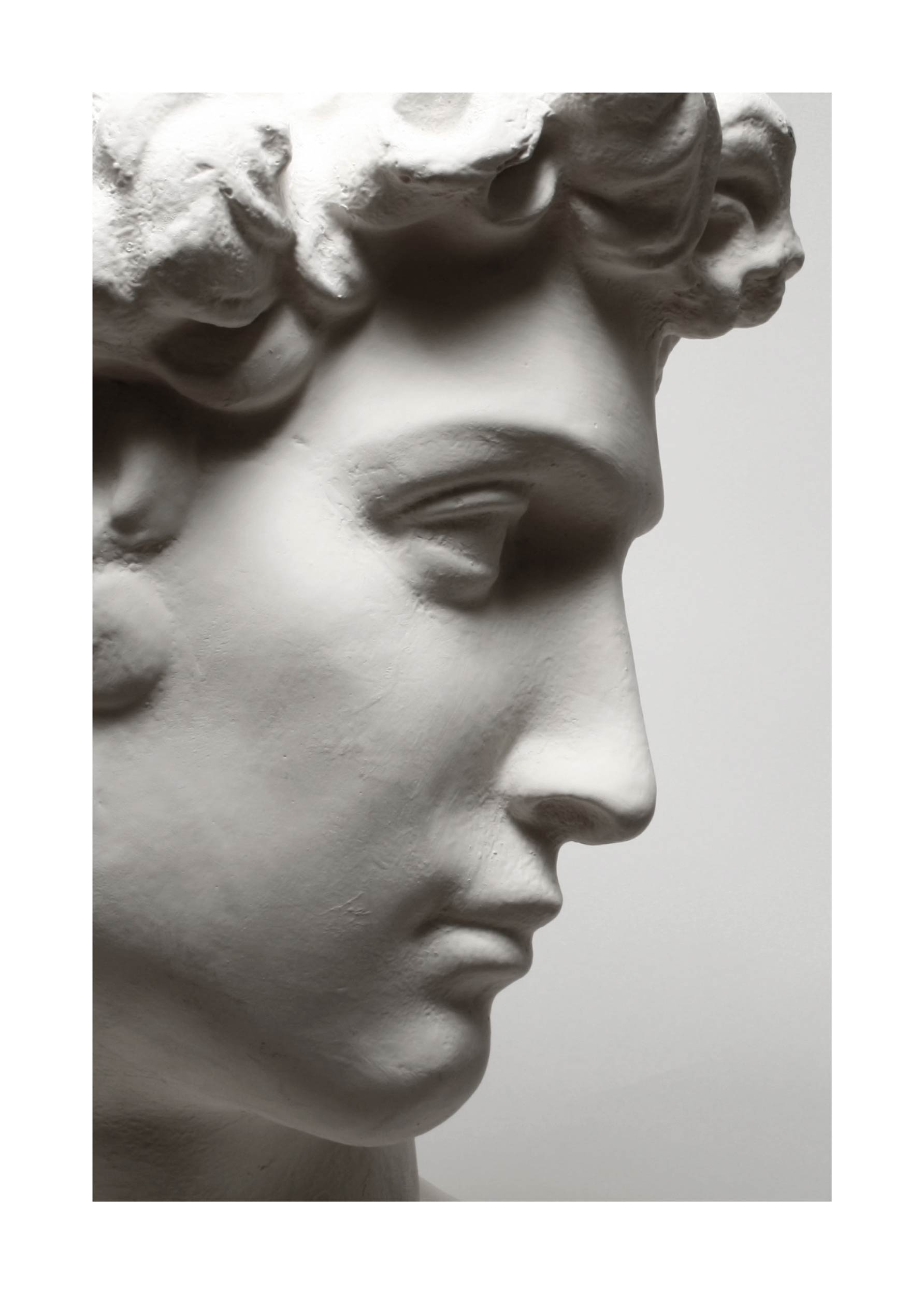 David Bust Poster - Black and white sculpture photo (50x70 cm)