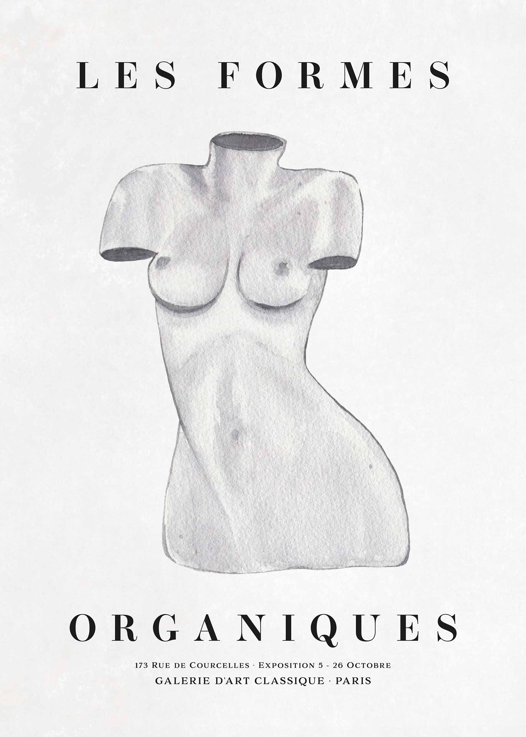 Les Formes Organiques No.1 Poster - Figure line art (30x40 cm)