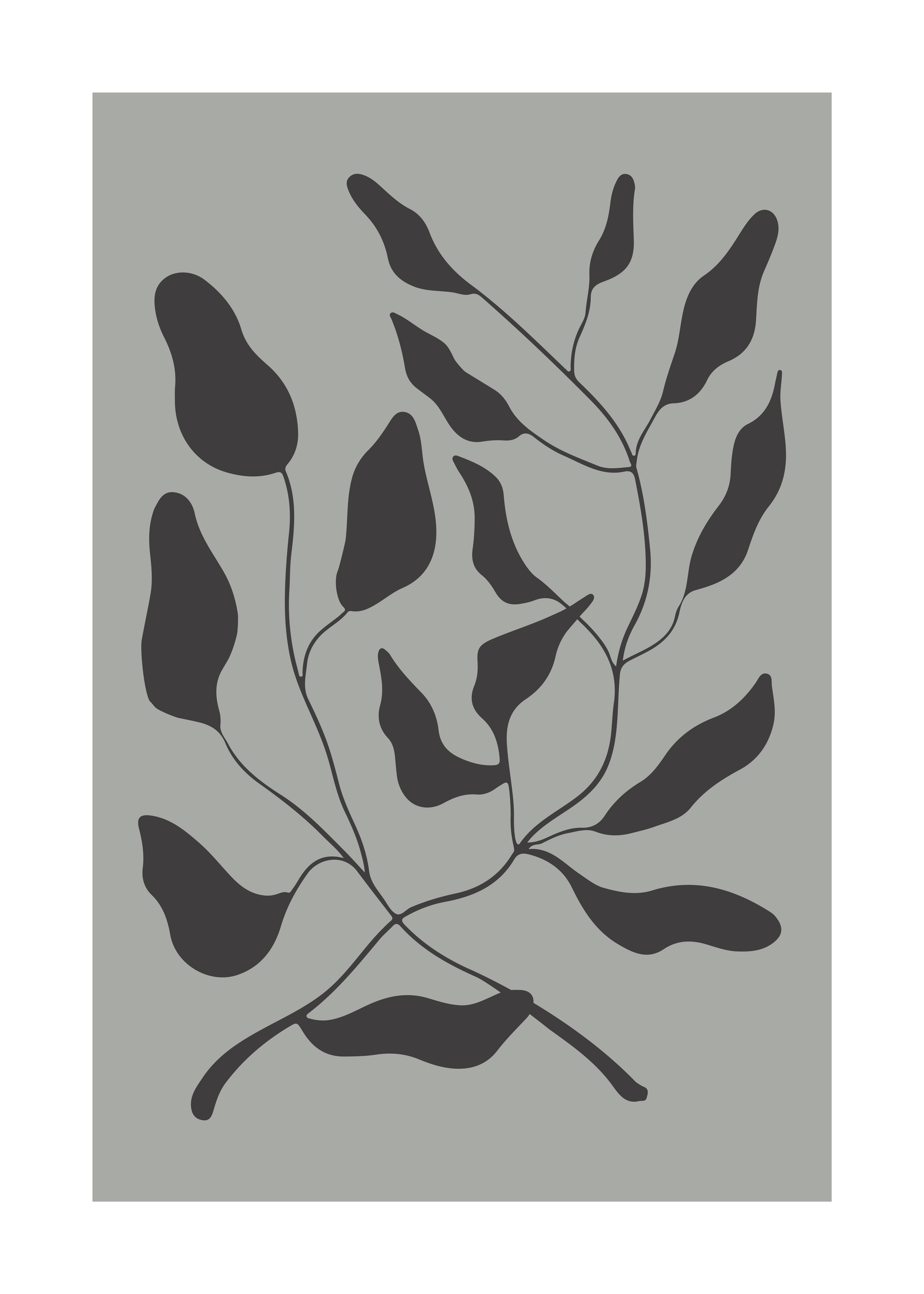 Petiole Poster - Blätter Grafik (30x40 cm)