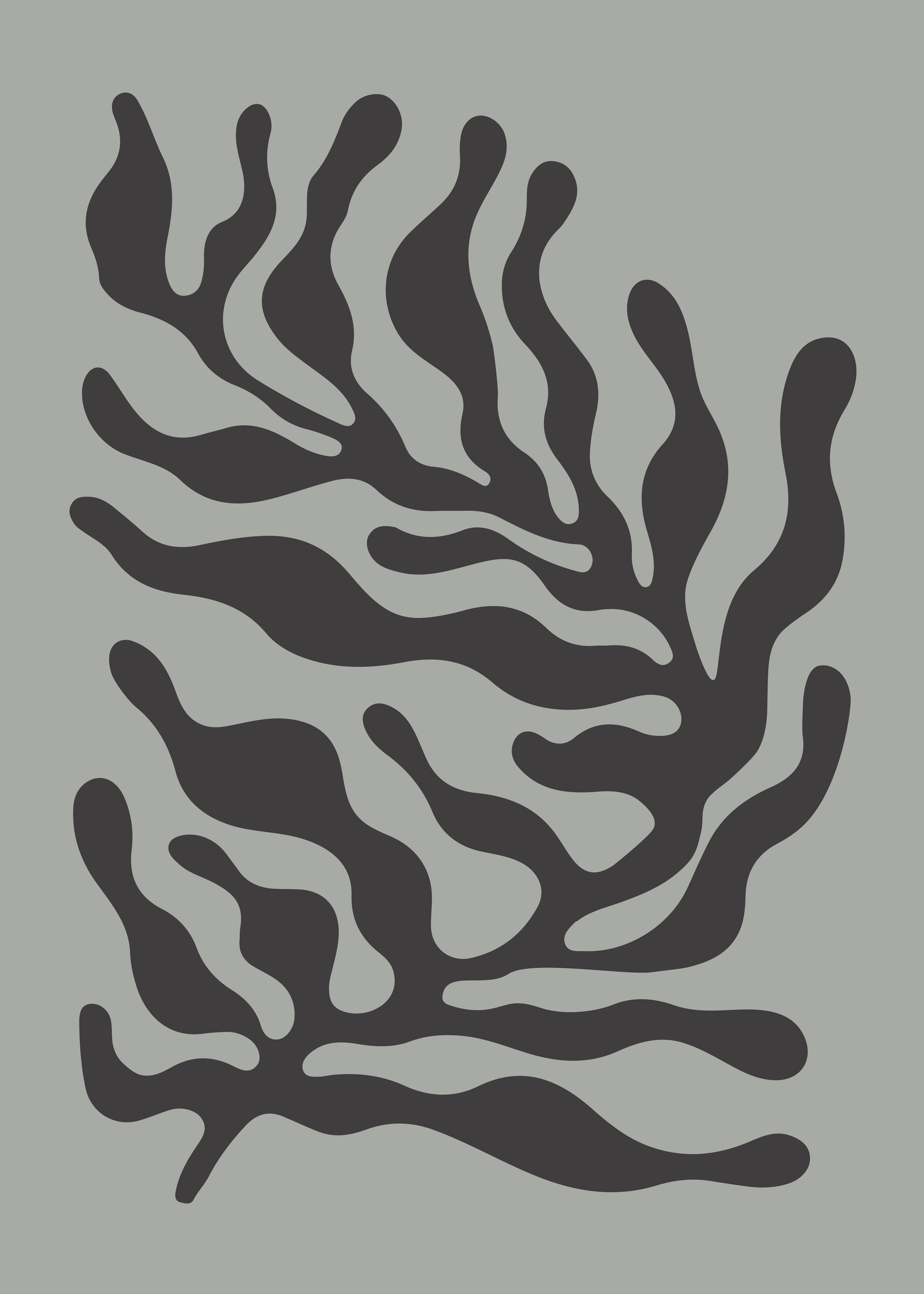 Foliage Poster - Abstract illustration (50x70 cm)