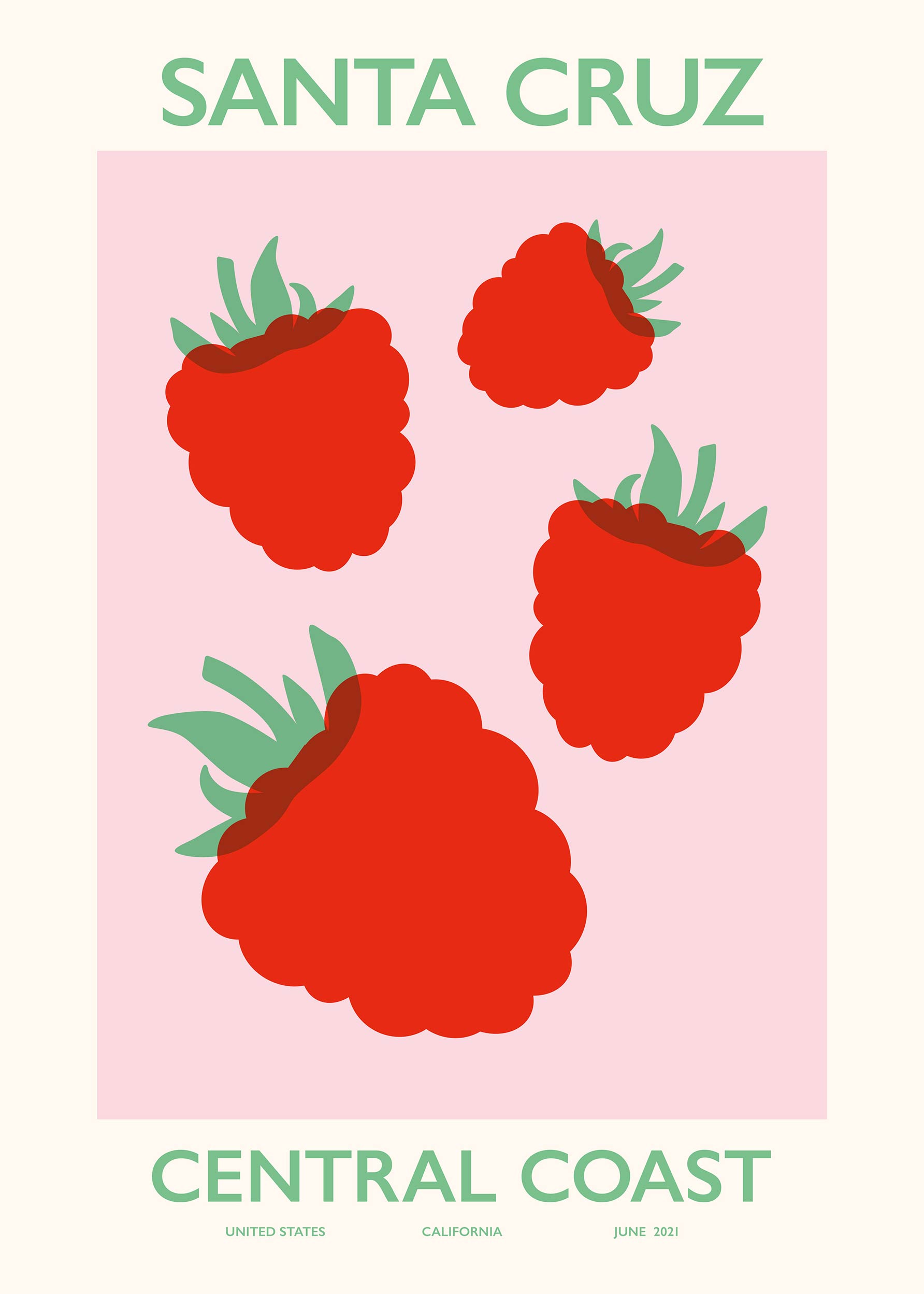 Santa Cruz Poster - Fruit illustration (70x100 cm)