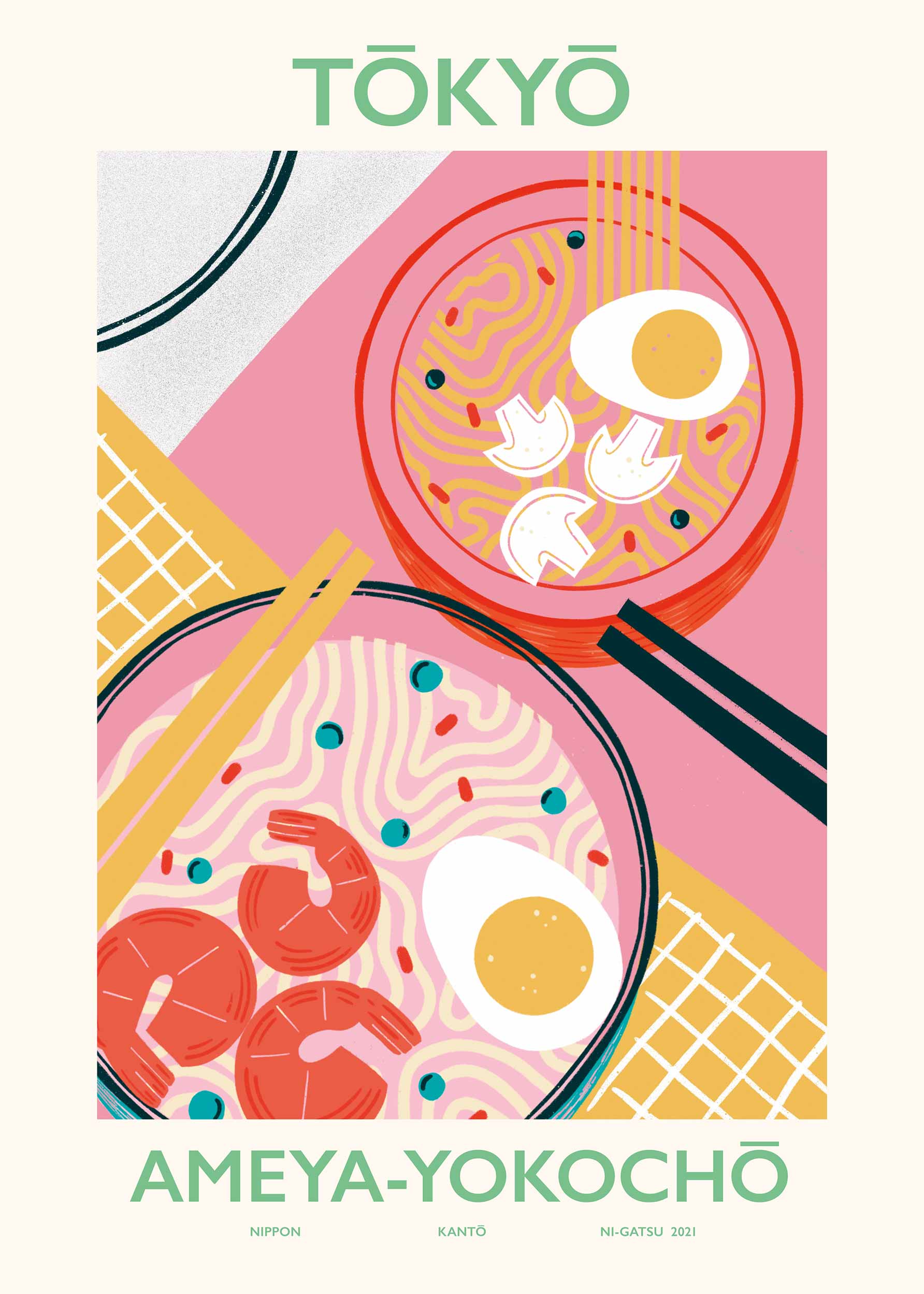 Tokyo poster - Food illustration (70x100 cm)