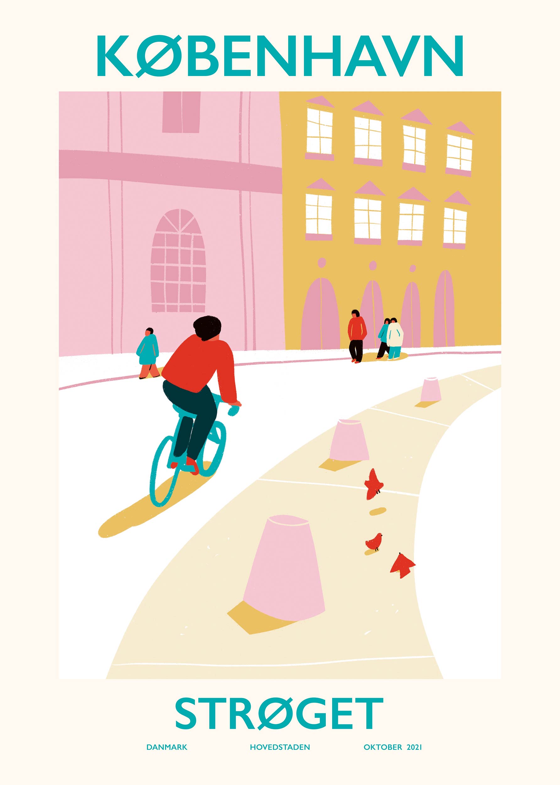 Copenhagen Poster - City illustration (70x100 cm)