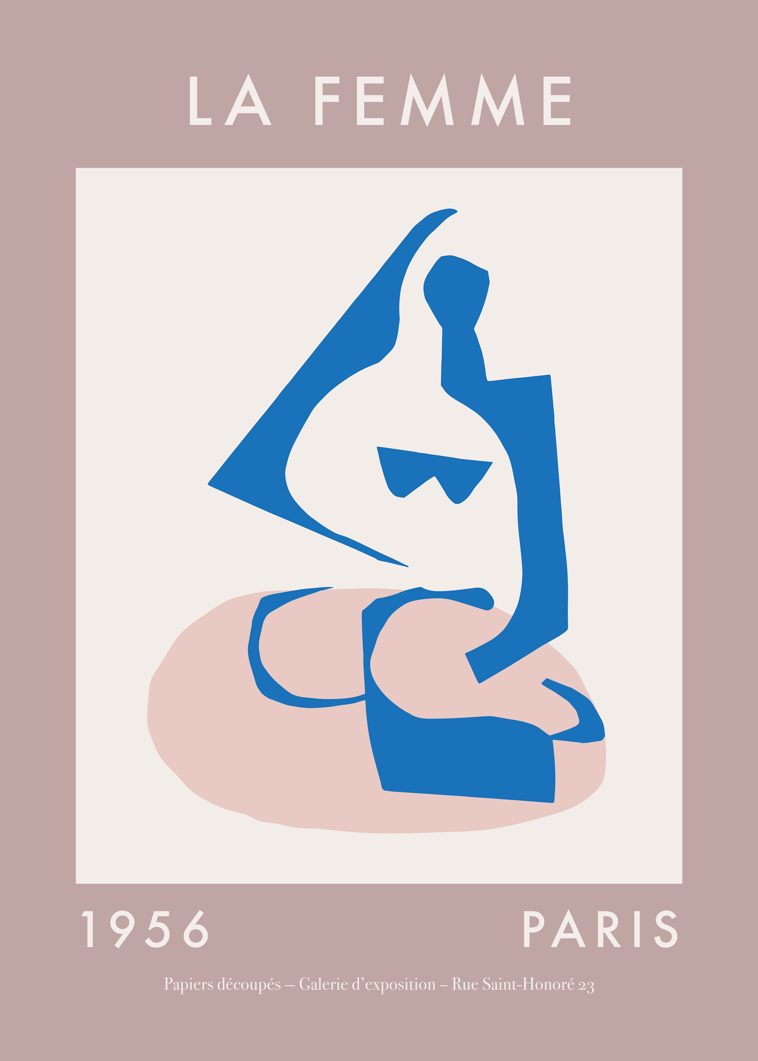 La femme bleue Poster - Frauenfigur Grafik (50x70 cm)