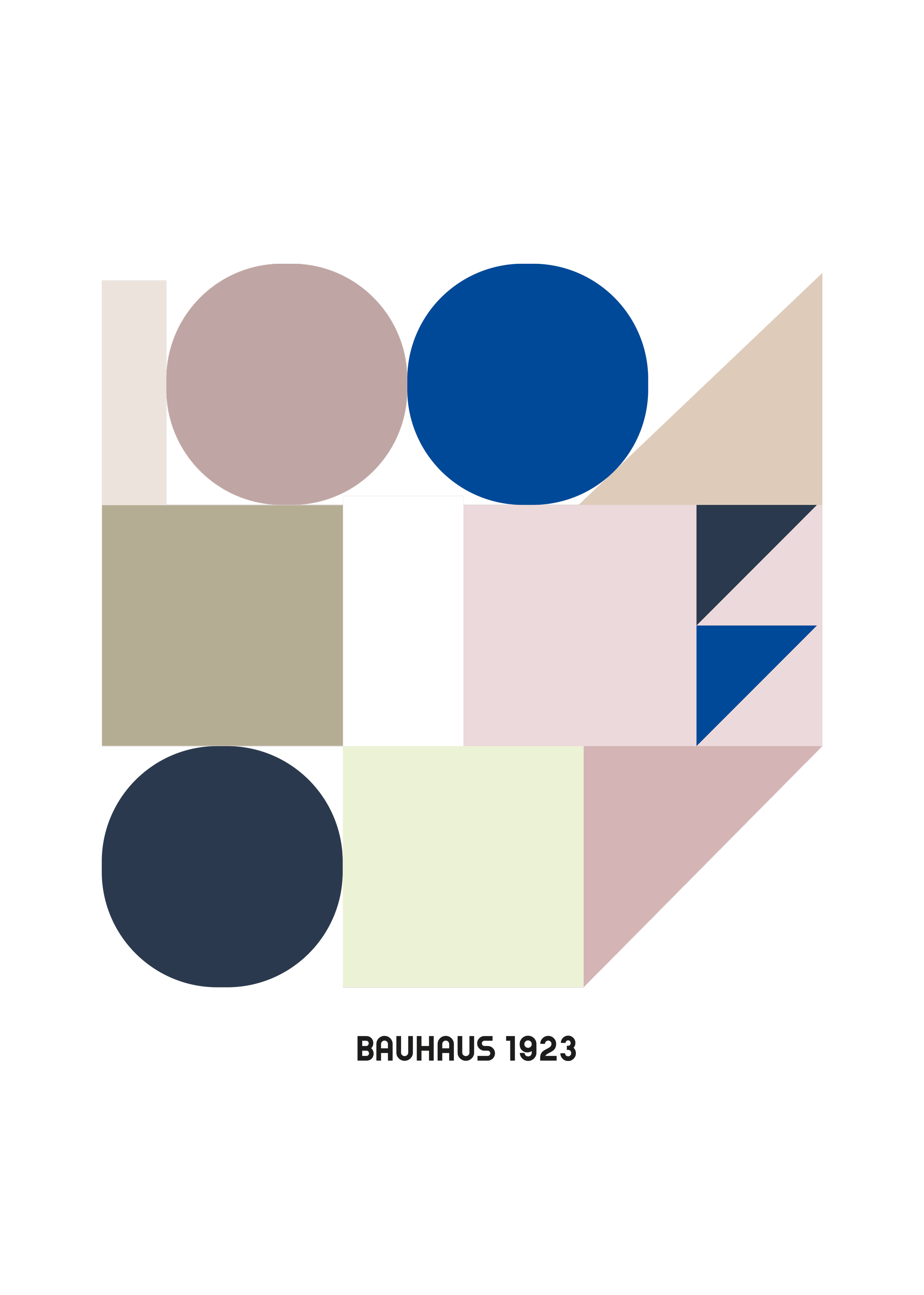 Bauhaus Abstract Beige Poster - Abstract illustration (50x70 cm)