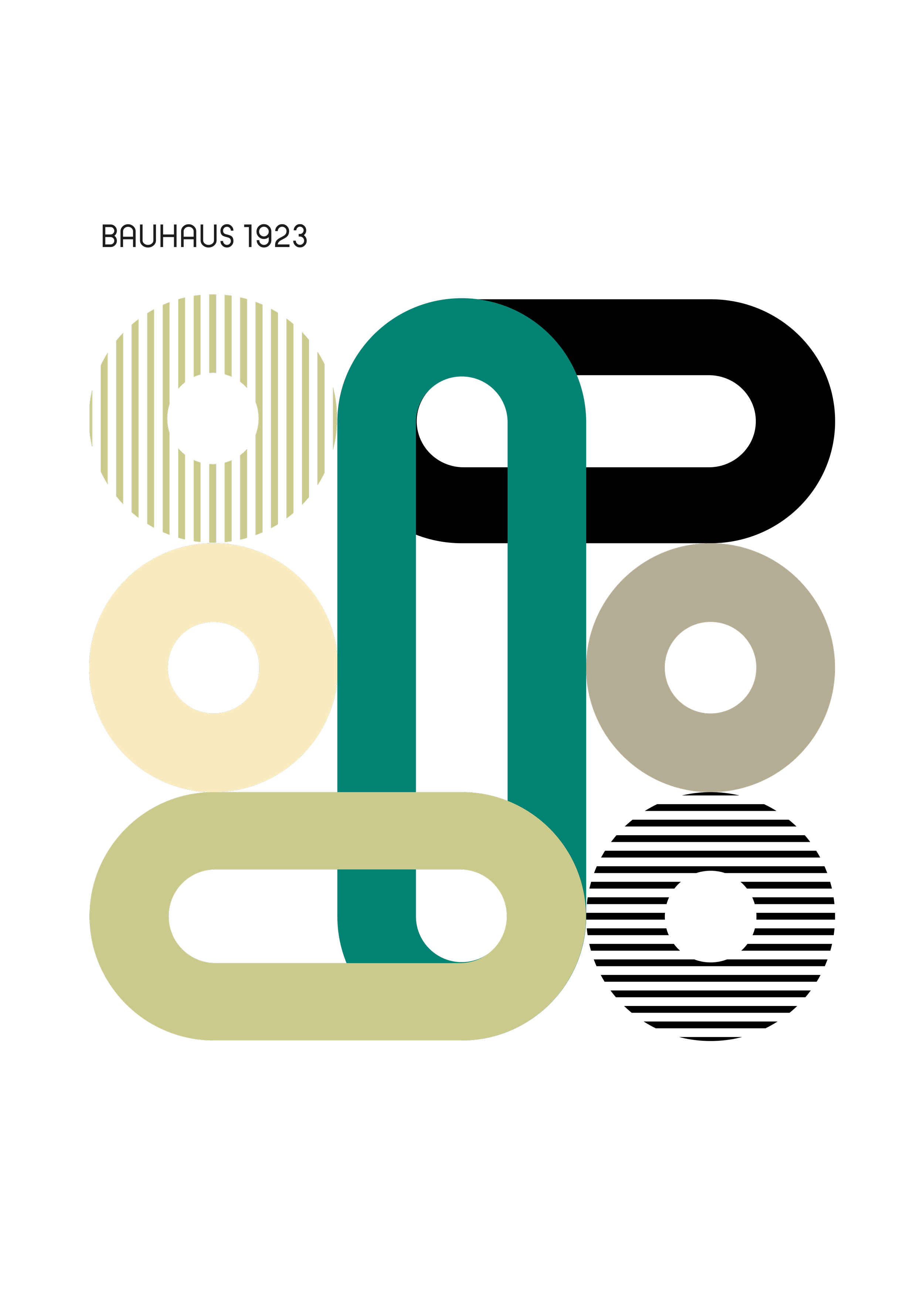 Bauhaus Abstract Green poster - Abstract illustration (50x70 cm)