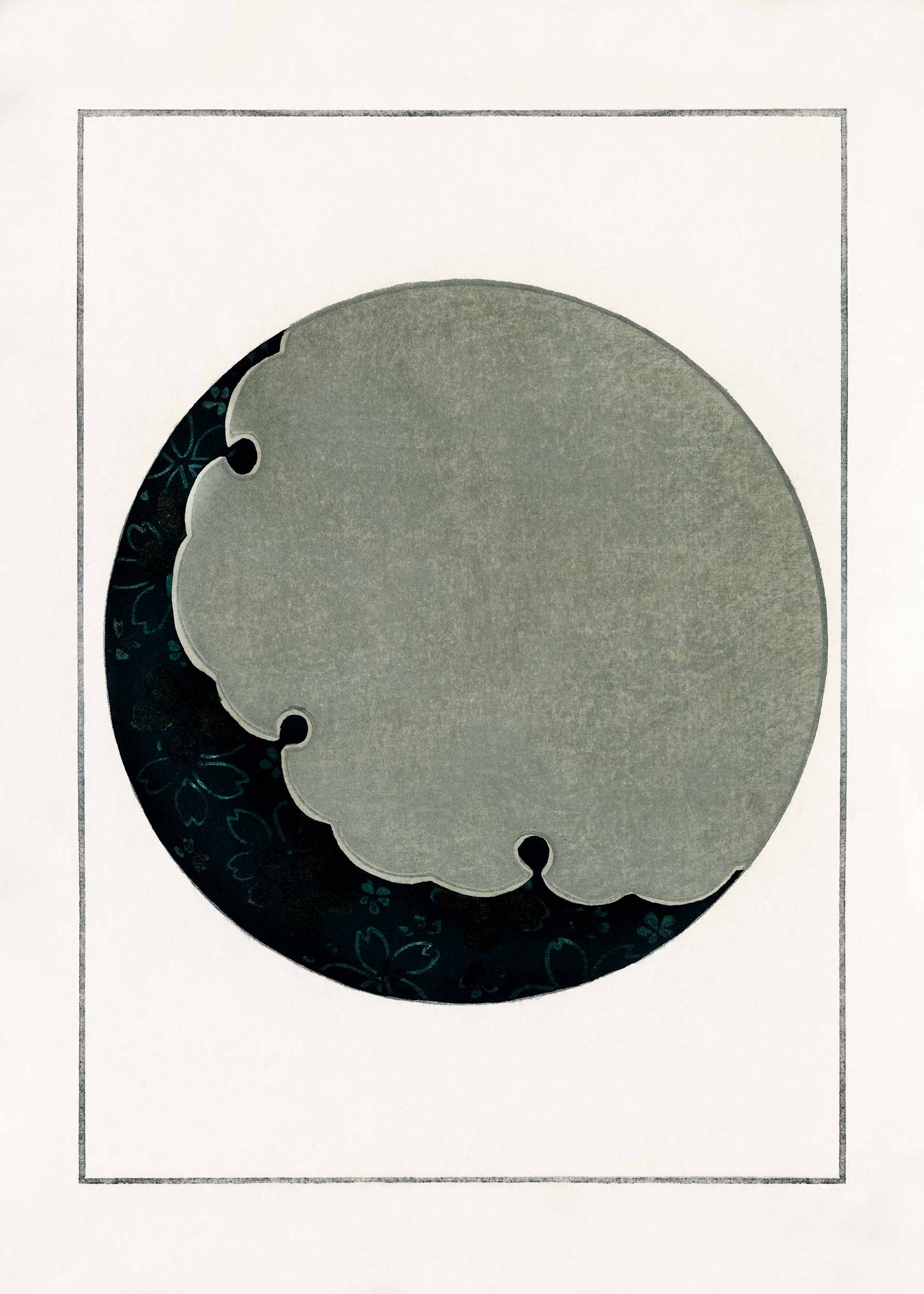 Moon Illustration by Watanabe Seitei poster - Abstract illustration (70x100 cm)