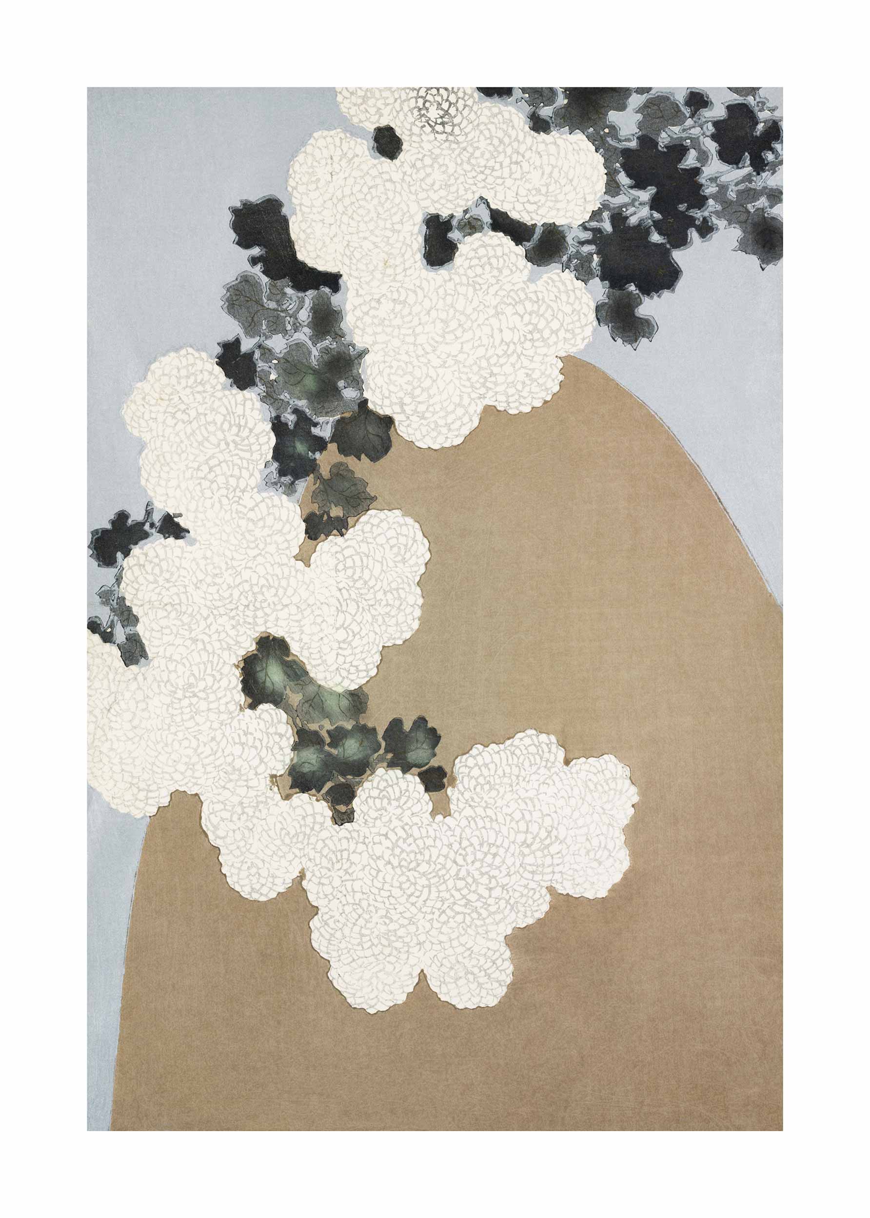 Blossom from Momoyogusa by Kamisaka Sekka Poster - Floral illustration (30x40 cm)
