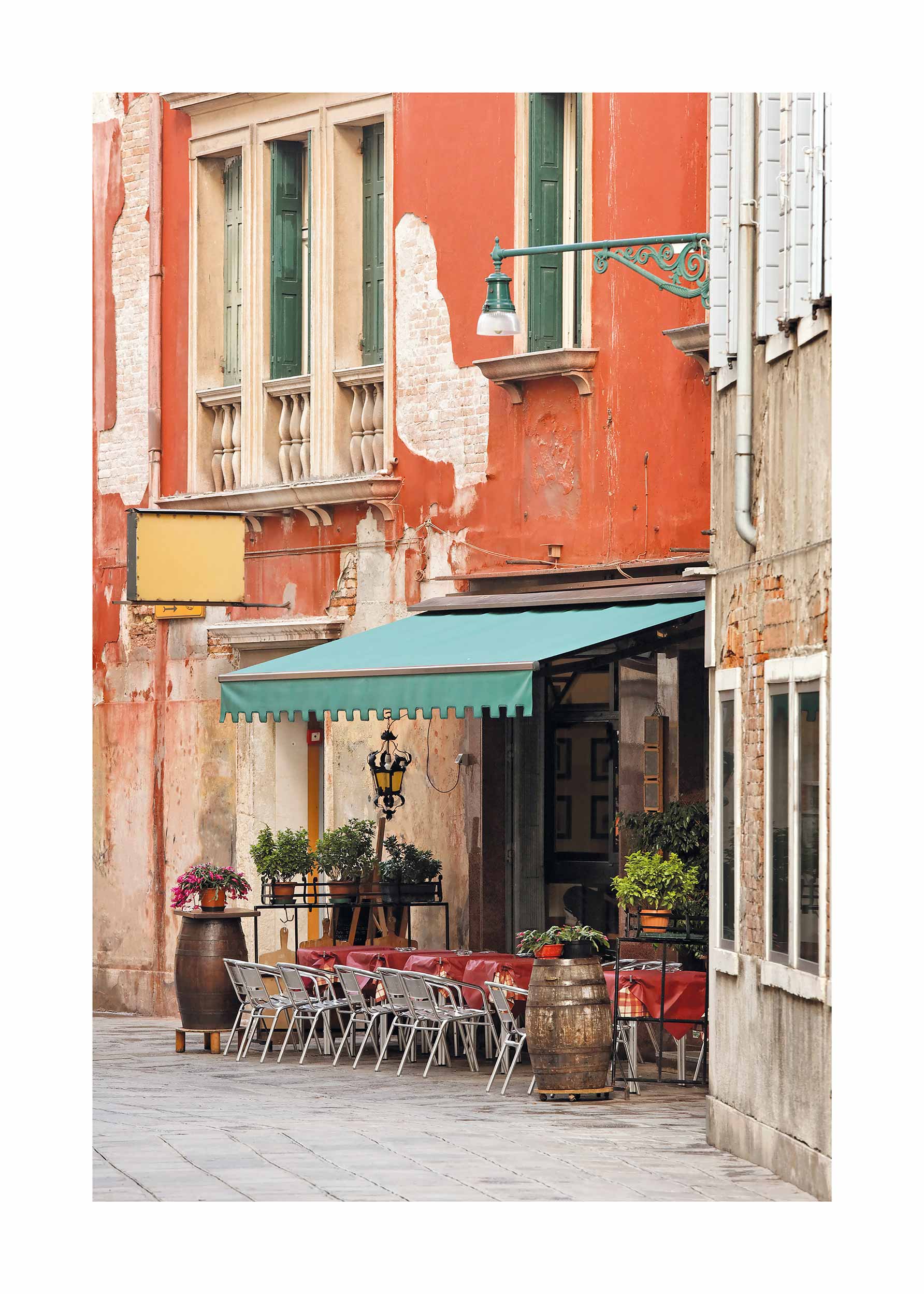 Restaurant in Venice Poster - Stadtillustration (50x70 cm)