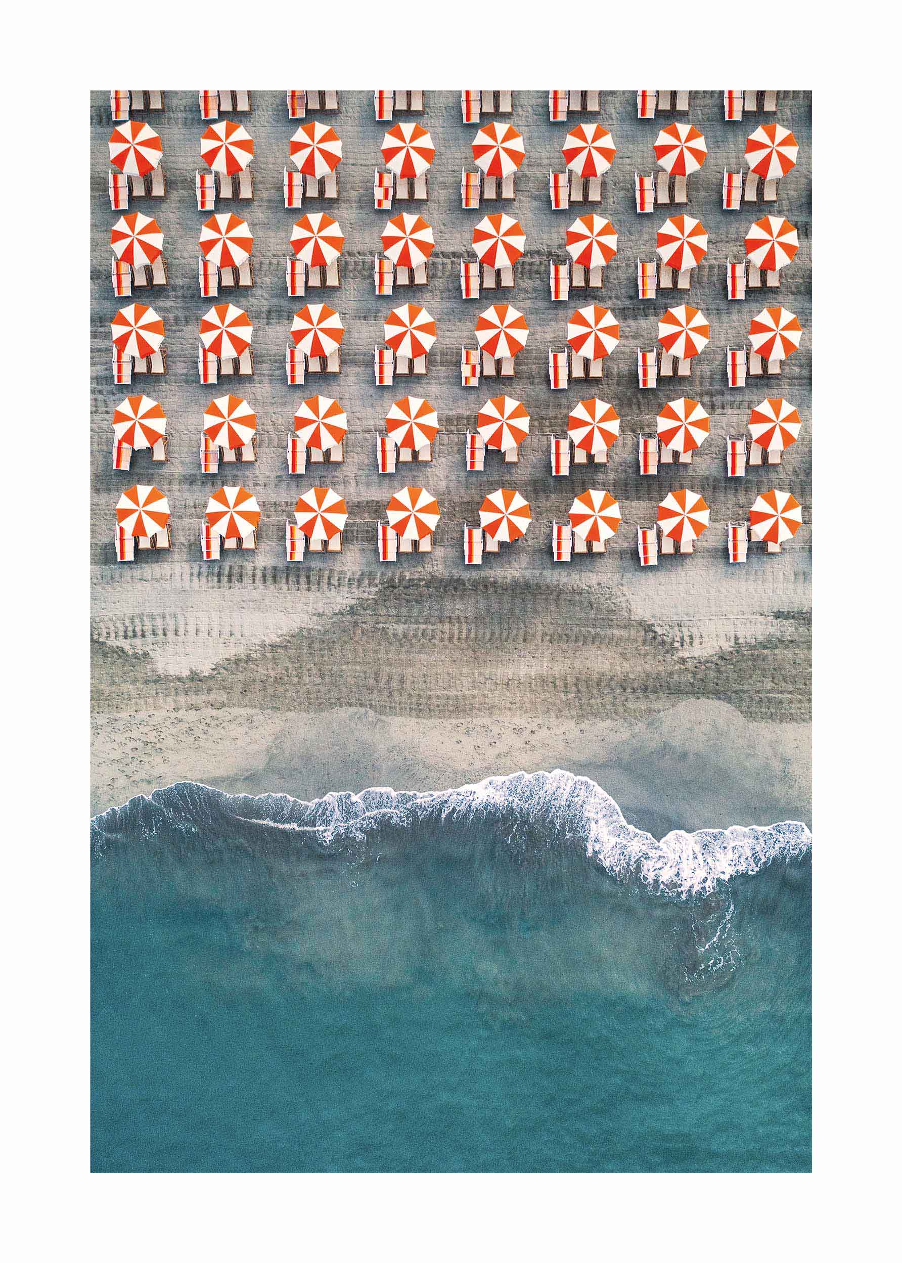 Tuscany Beach Umbrellas plakat - Strandfotografi (30x40 cm)
