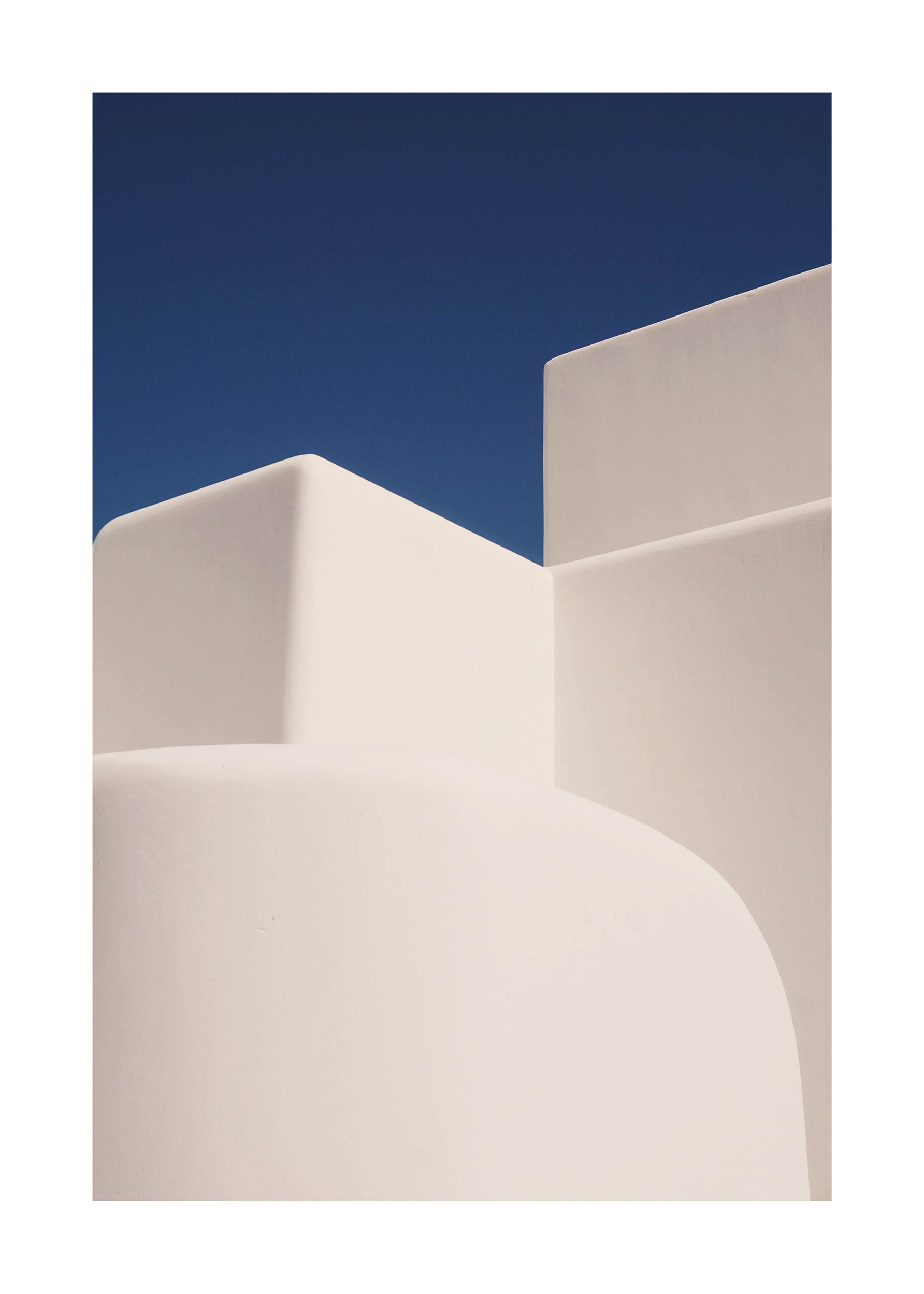 Abstract White Building Structure Poster - Architecture illustration (70x100 cm)